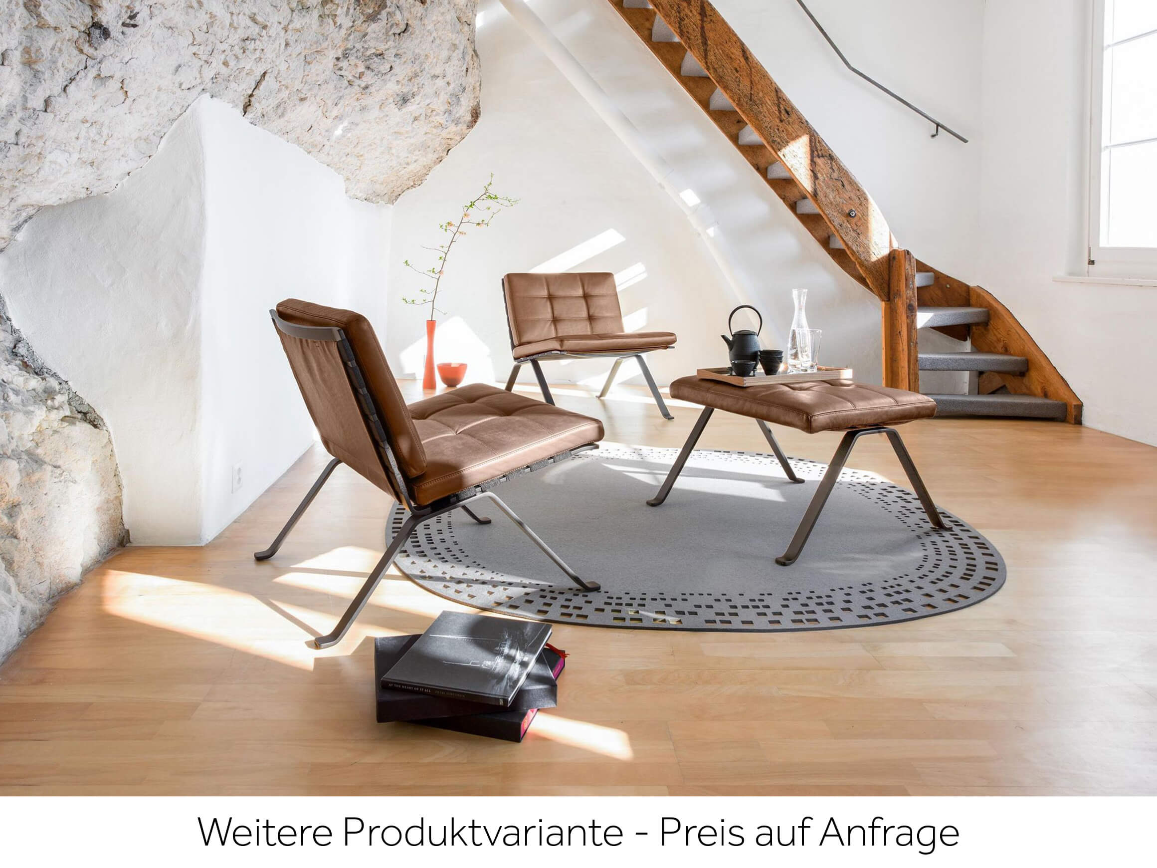 Hocker 1600 Girsberger / Farbe: Schwarz / Bezugsmaterial: Leder