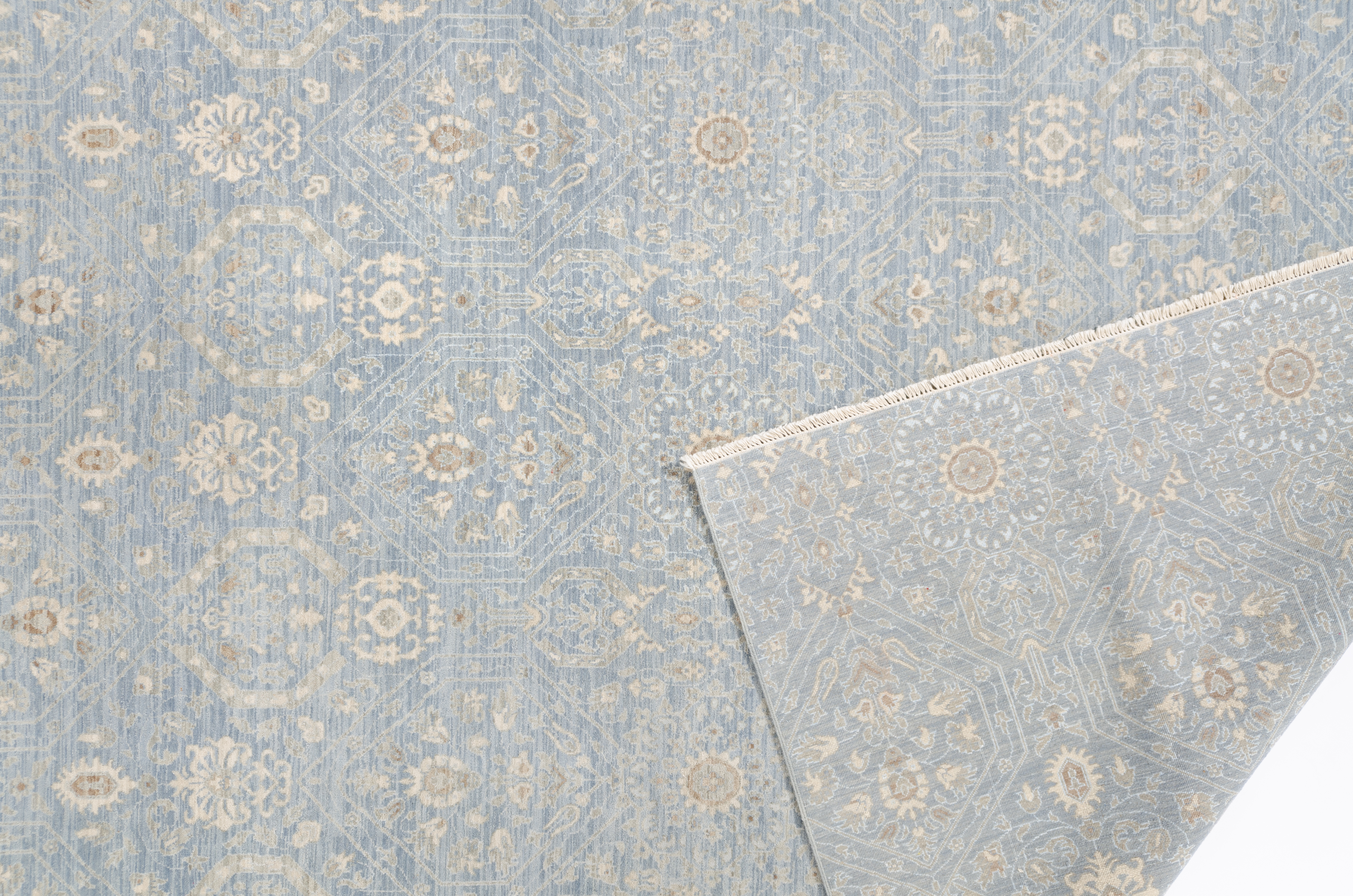 Moderner Teppich Hamedan Negra/ Farbe: Petrol / Masse (BxT) :271x366 cm