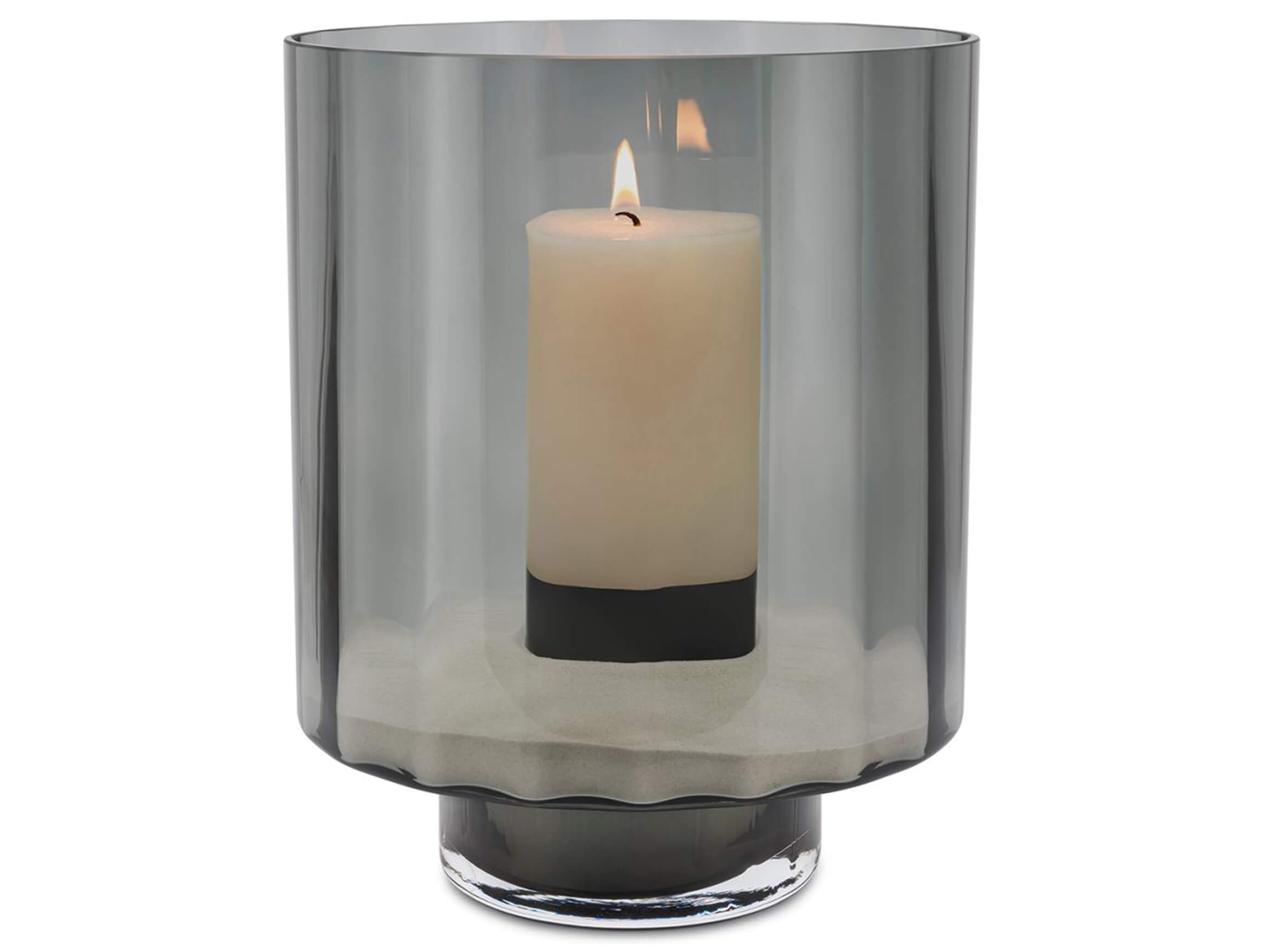 Windlicht Rauchglas H: 35 cm Abhika