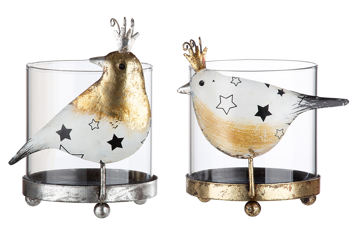 Windlicht Sternenvogel, Metall H: 11 cm Gilde