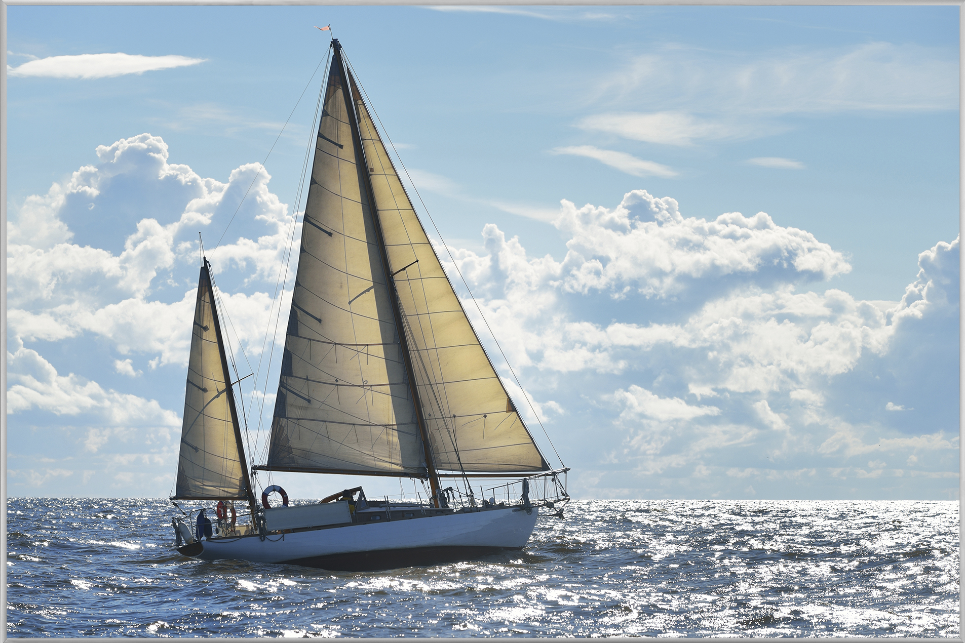 Bild mit Rahmen-Grosses Segelschiff-image LAND