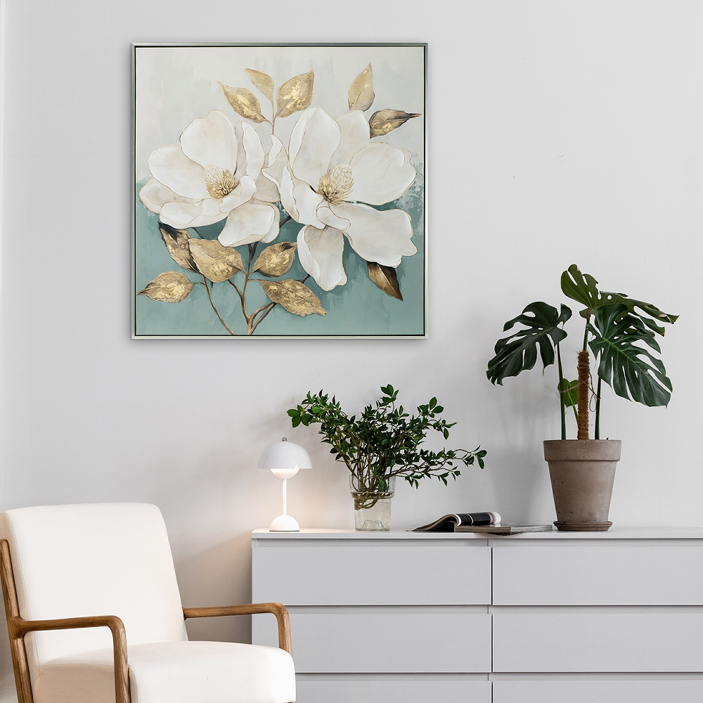 Bild White Flower image LAND / Grösse: 80 x 80 cm