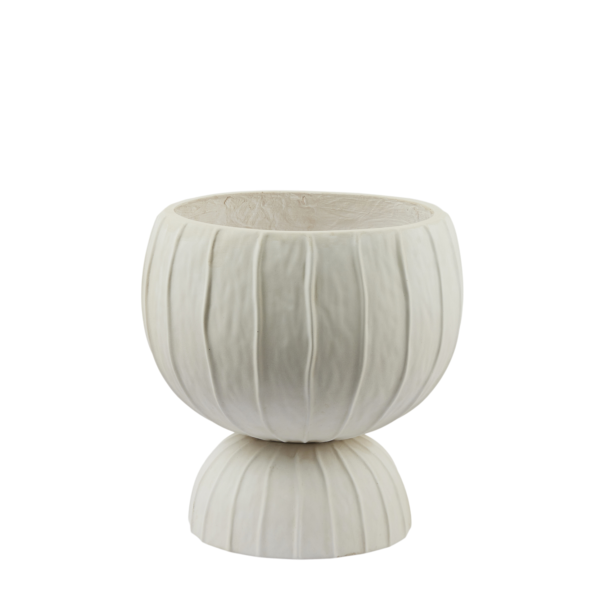 Vase Abgerundet mit Fuss Weiss H: 35 cm Edg