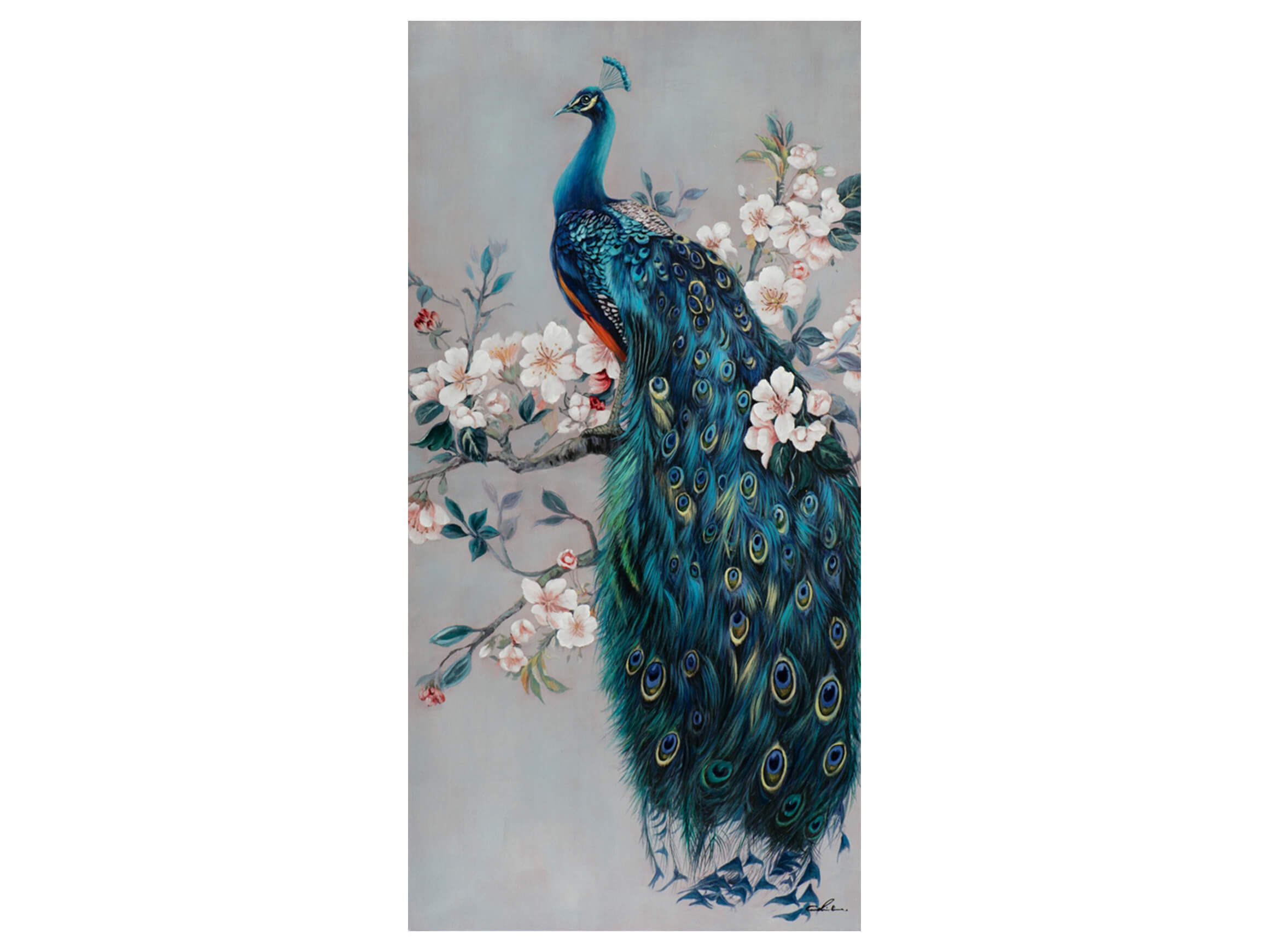 Bild Romantischer Pfau image LAND / Grösse: 140 x 70 cm