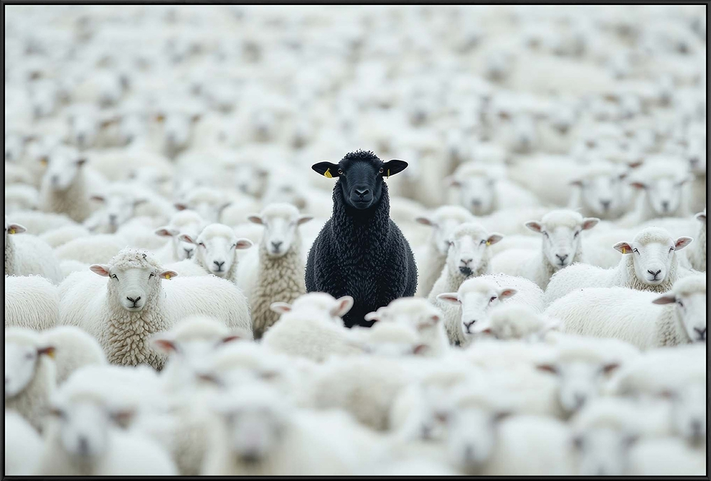 Alubild-Black Sheep Gerahmt-image LAND