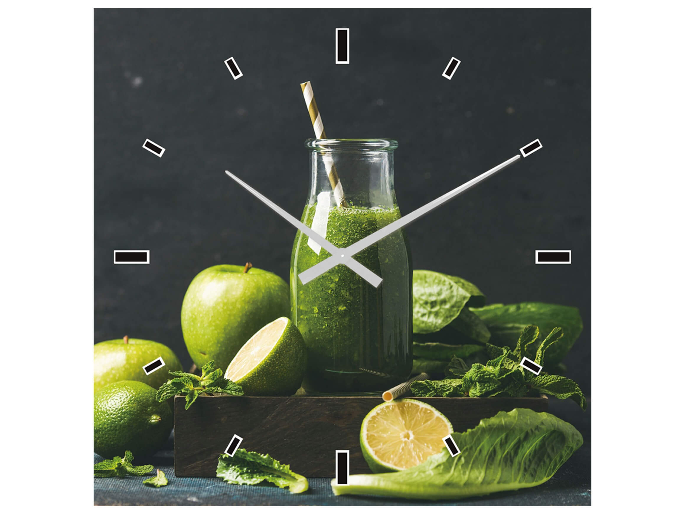 Glas-Wanduhr Grüner Smoothie image LAND