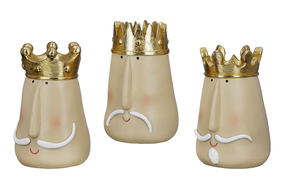 Gilde Kerzenleuchter Monsieur, Assortiert, Beige H: 14 cm  | Schubiger Möbel