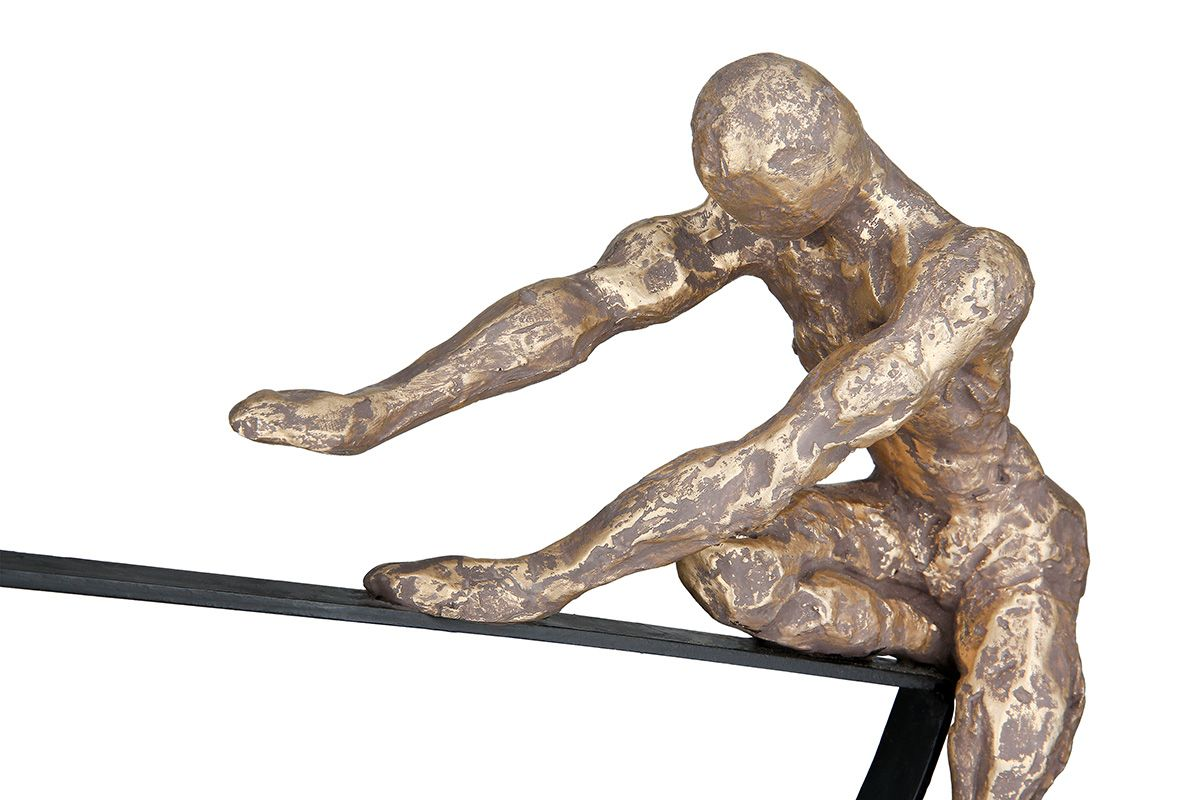 Figur Uphil, Mannmotiv, Bronze H: 30 cm Gilde