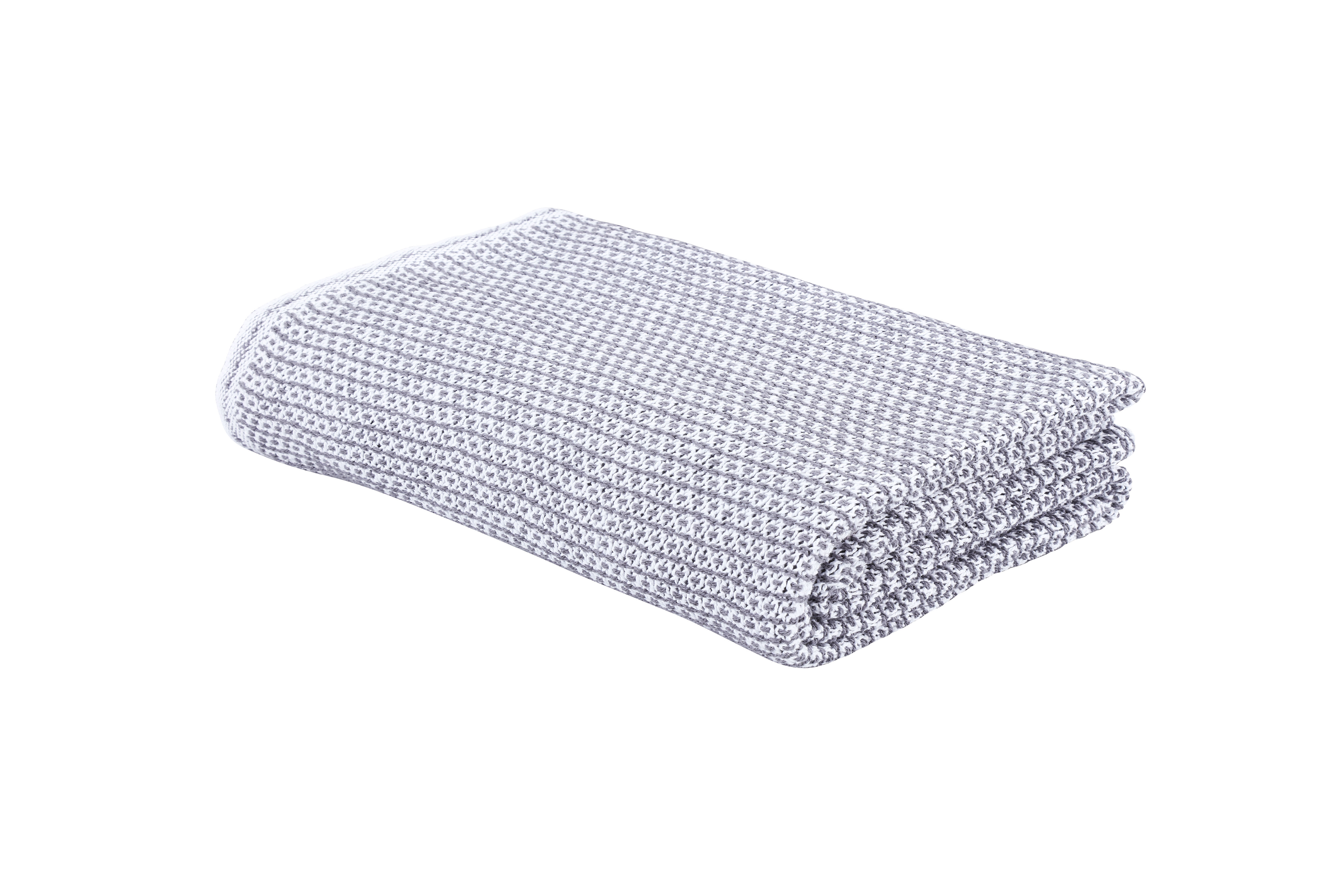 Plaid Ascona Weiss/anthrazit 150x210 cm Eskitex AG