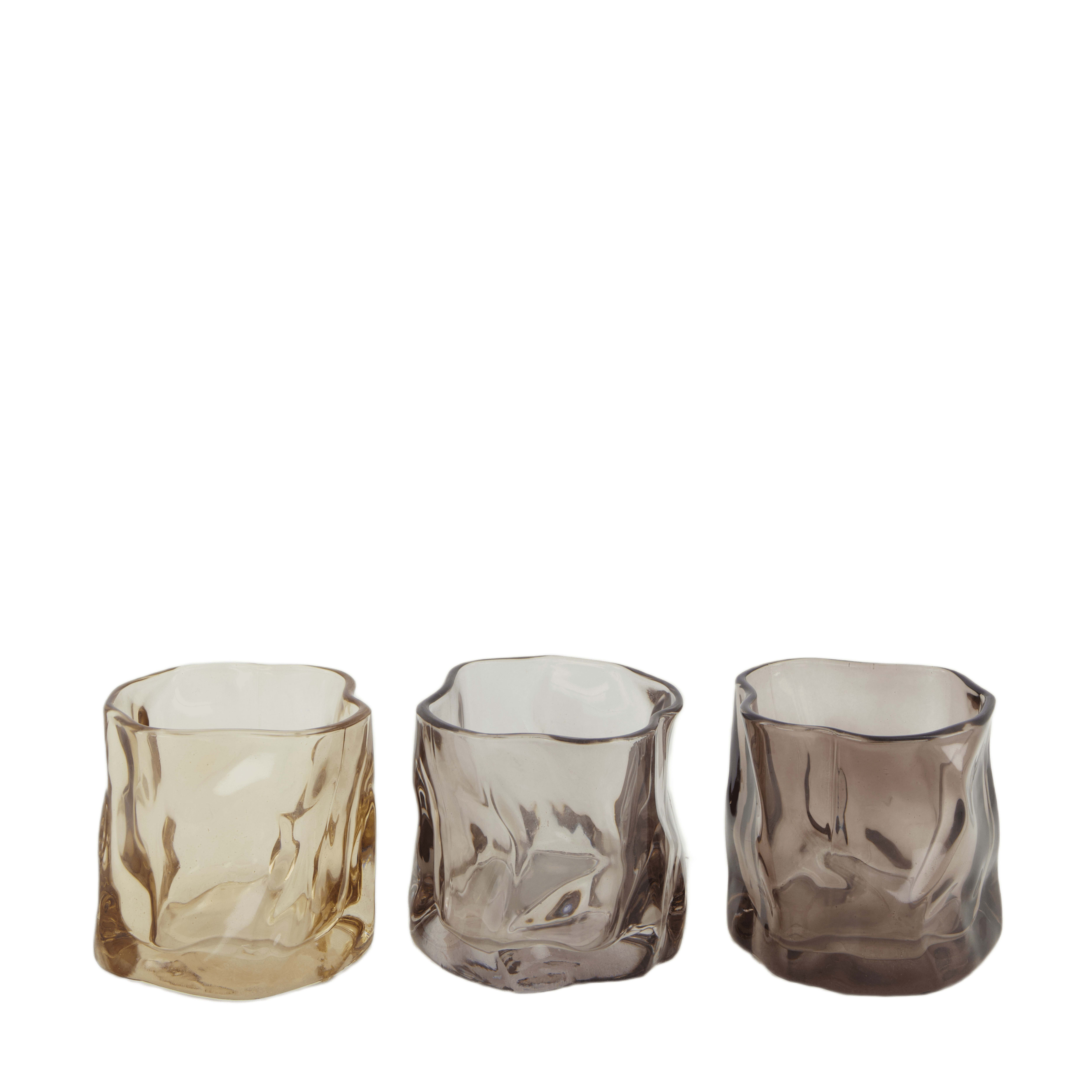 Decofinder Windlicht Glas, Assortiert, Grau B: 8 cm  | Schubiger Möbel