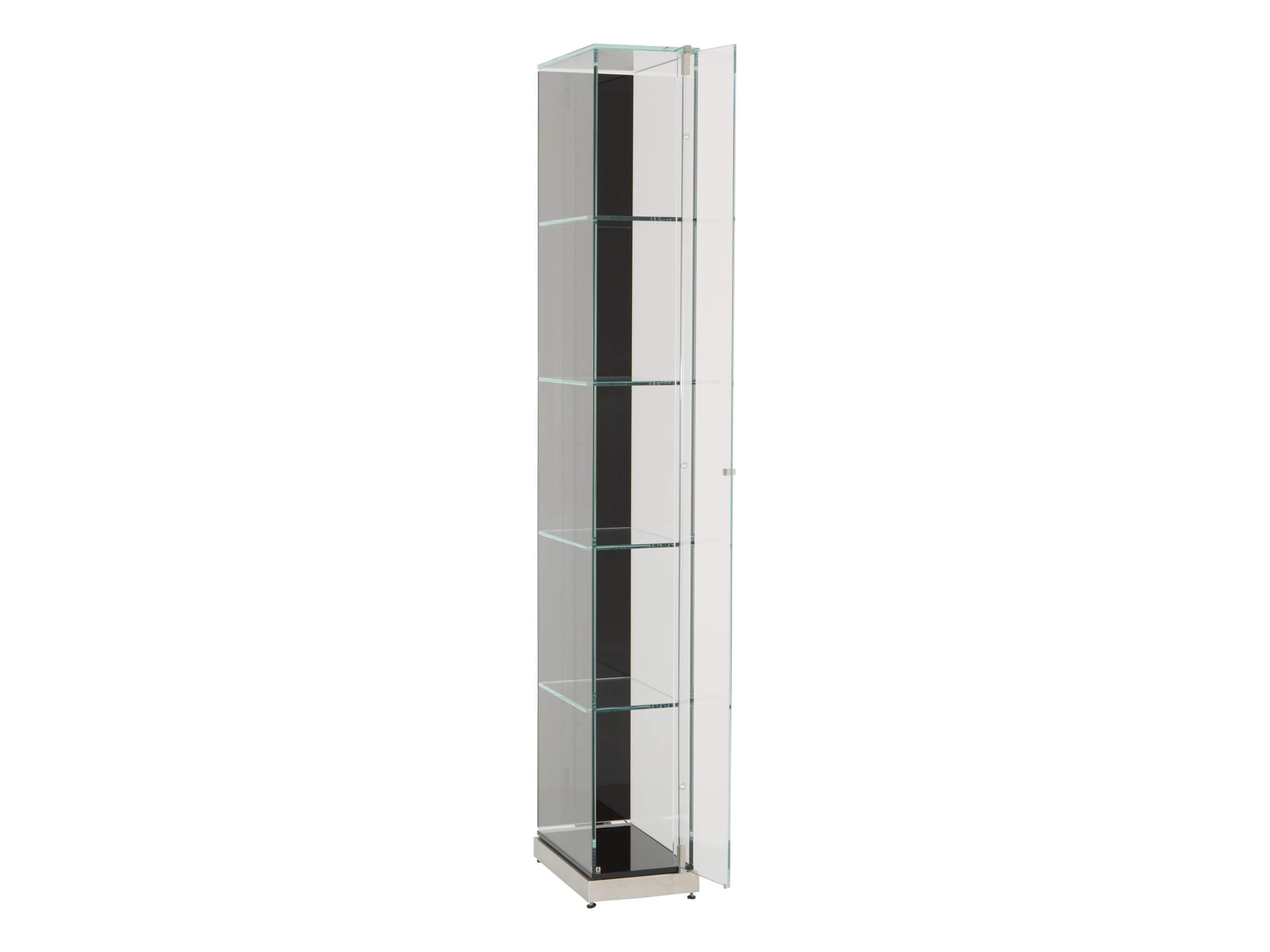 Vitrine Fahsai, Glas Optiwhite, Lack Schwarz, b 27 cm h