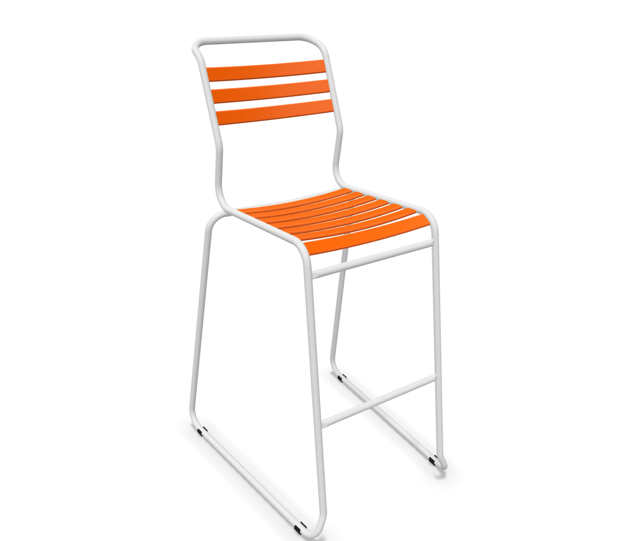 Schaffner Bar-Kufen-Lättlistuhl Säntis Orange | Schubiger Möbel
