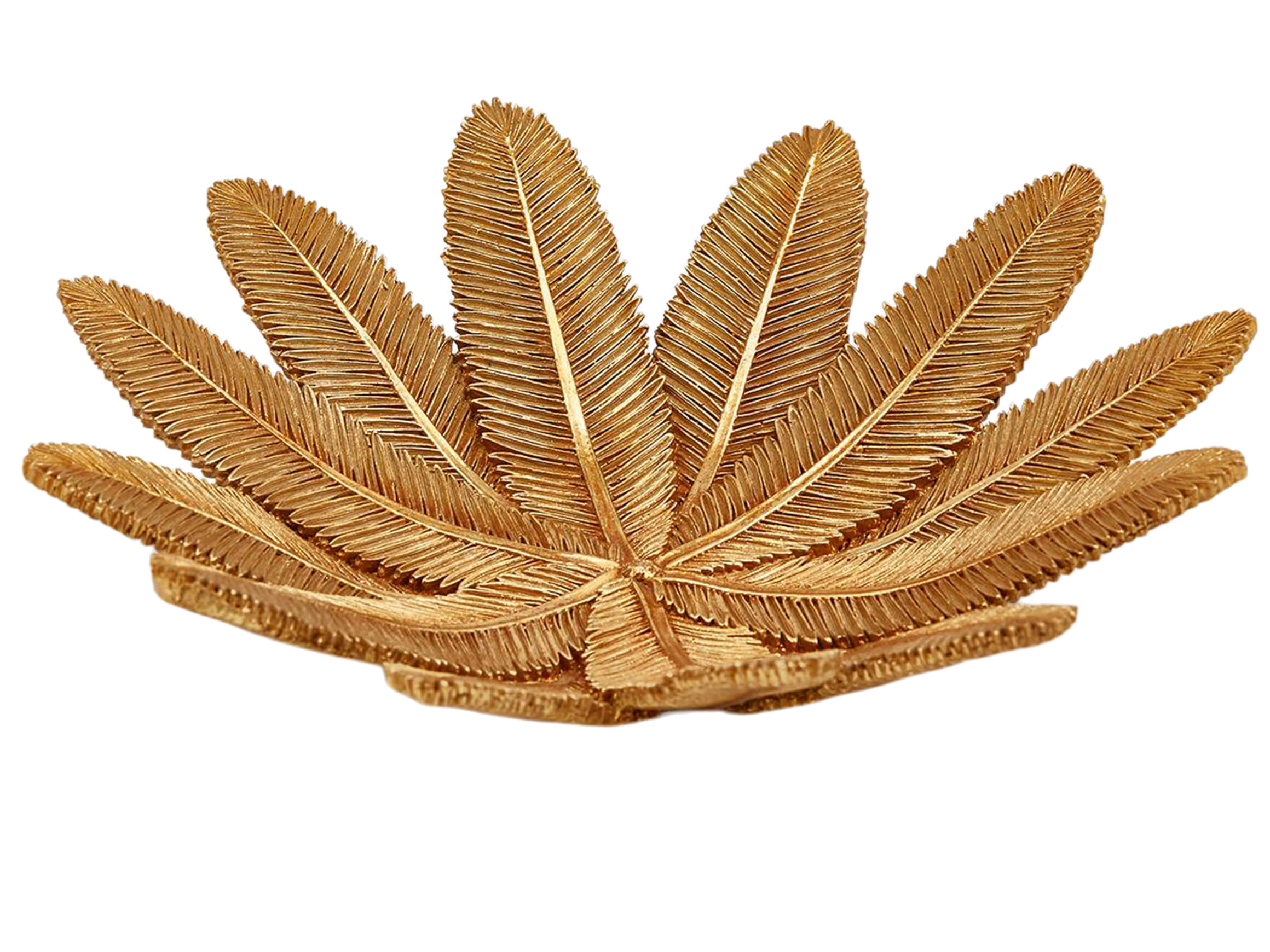 Edg Schale Blatt Gold H: 7 cm Gelb | Schubiger Möbel