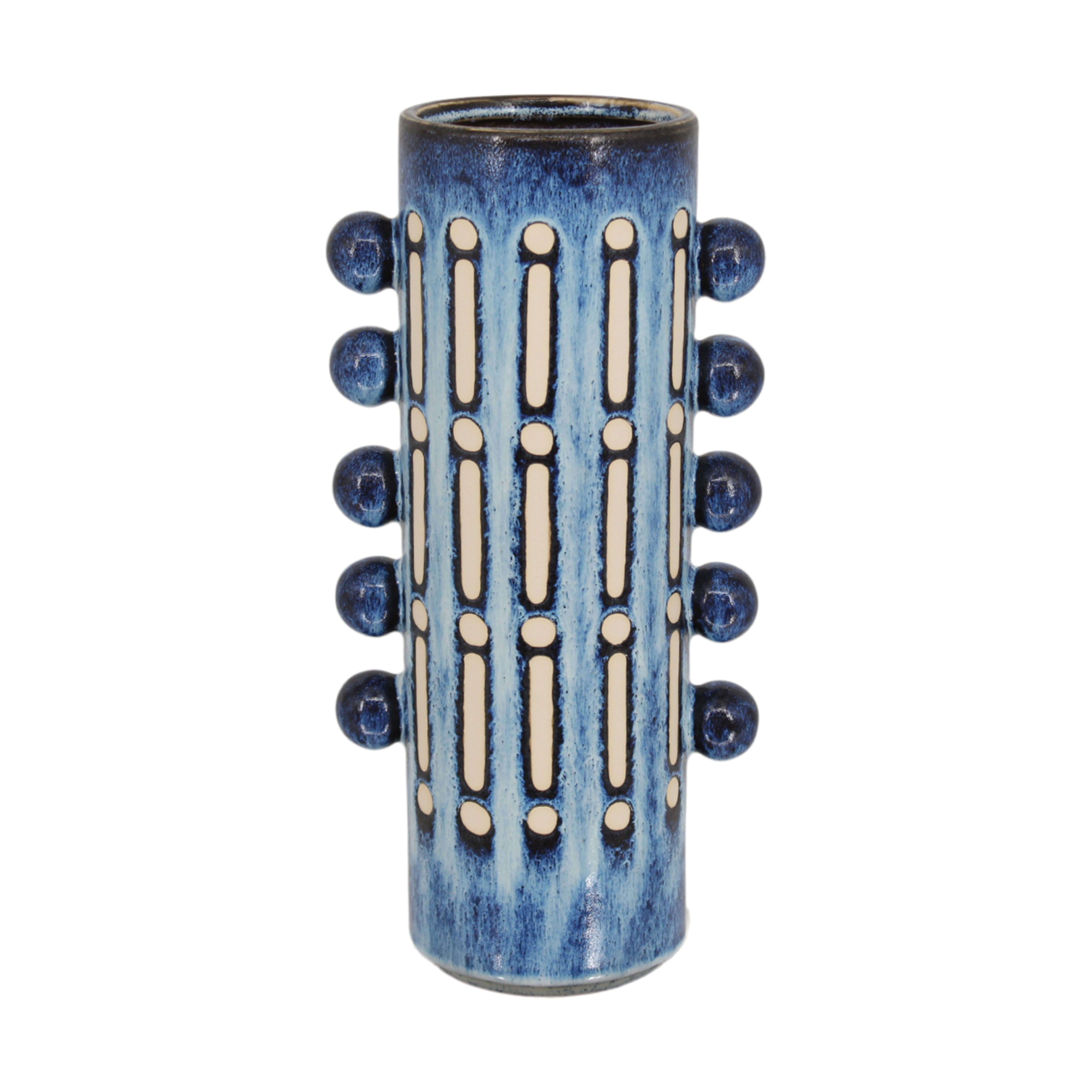 Decofinder Vase Keramik, Blau  | Schubiger Möbel