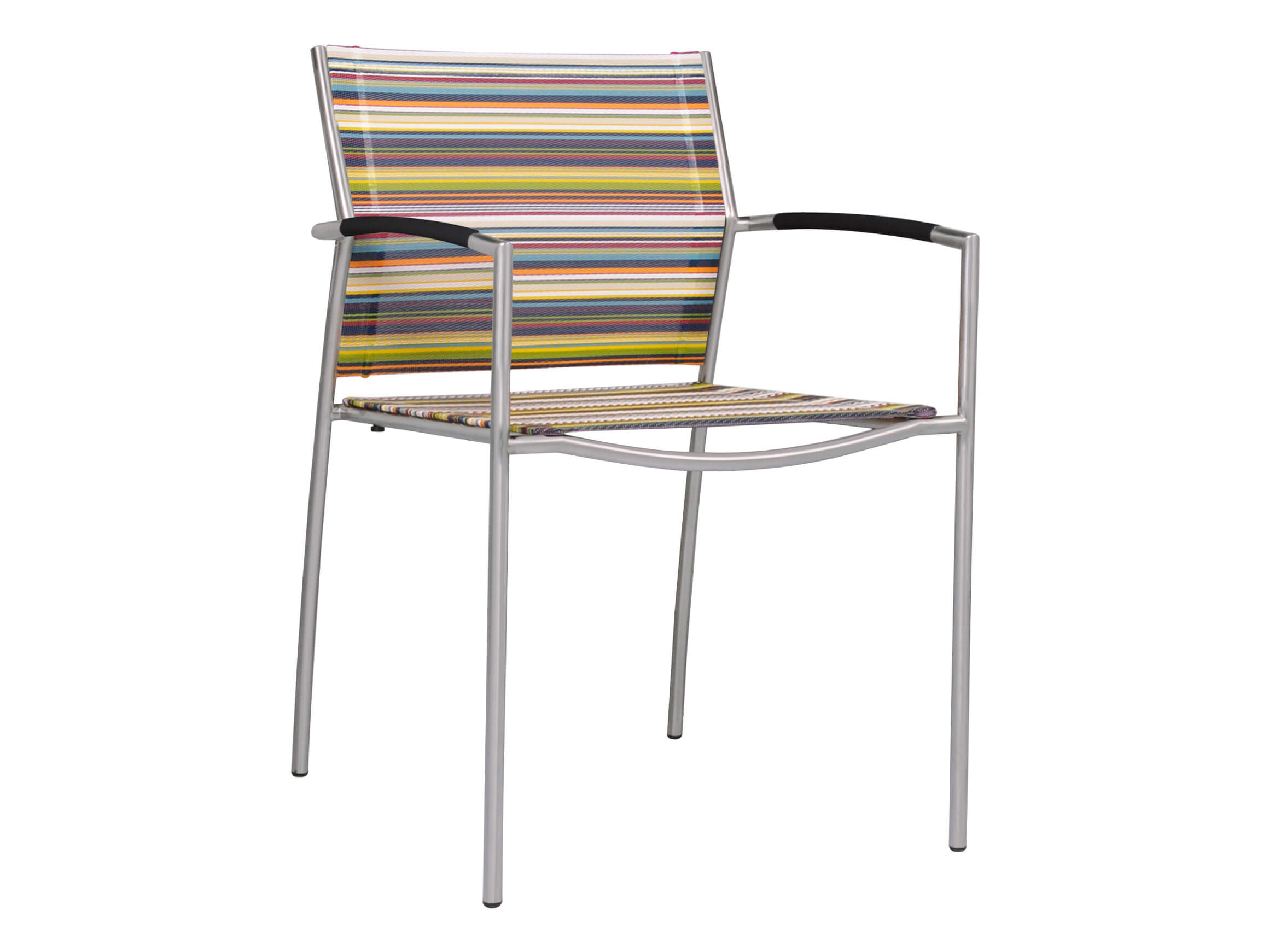 Gartenstuhl Rovex Stripes, Stapelbar, Teak, b 55 cm t 62 cm h 82 cm