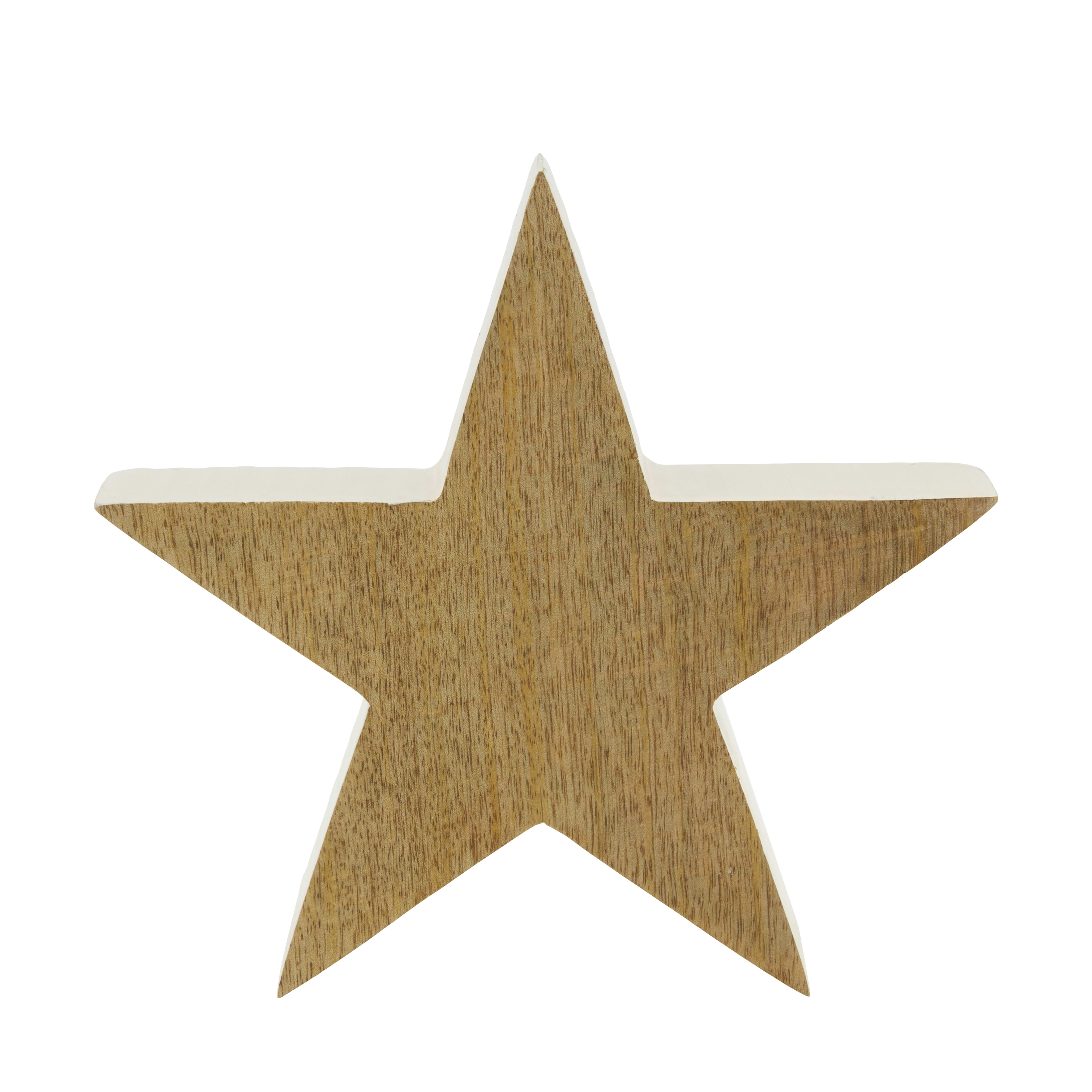 Decofinder Figur Stern Aus Mangoholz, Creme Beige | Schubiger Möbel