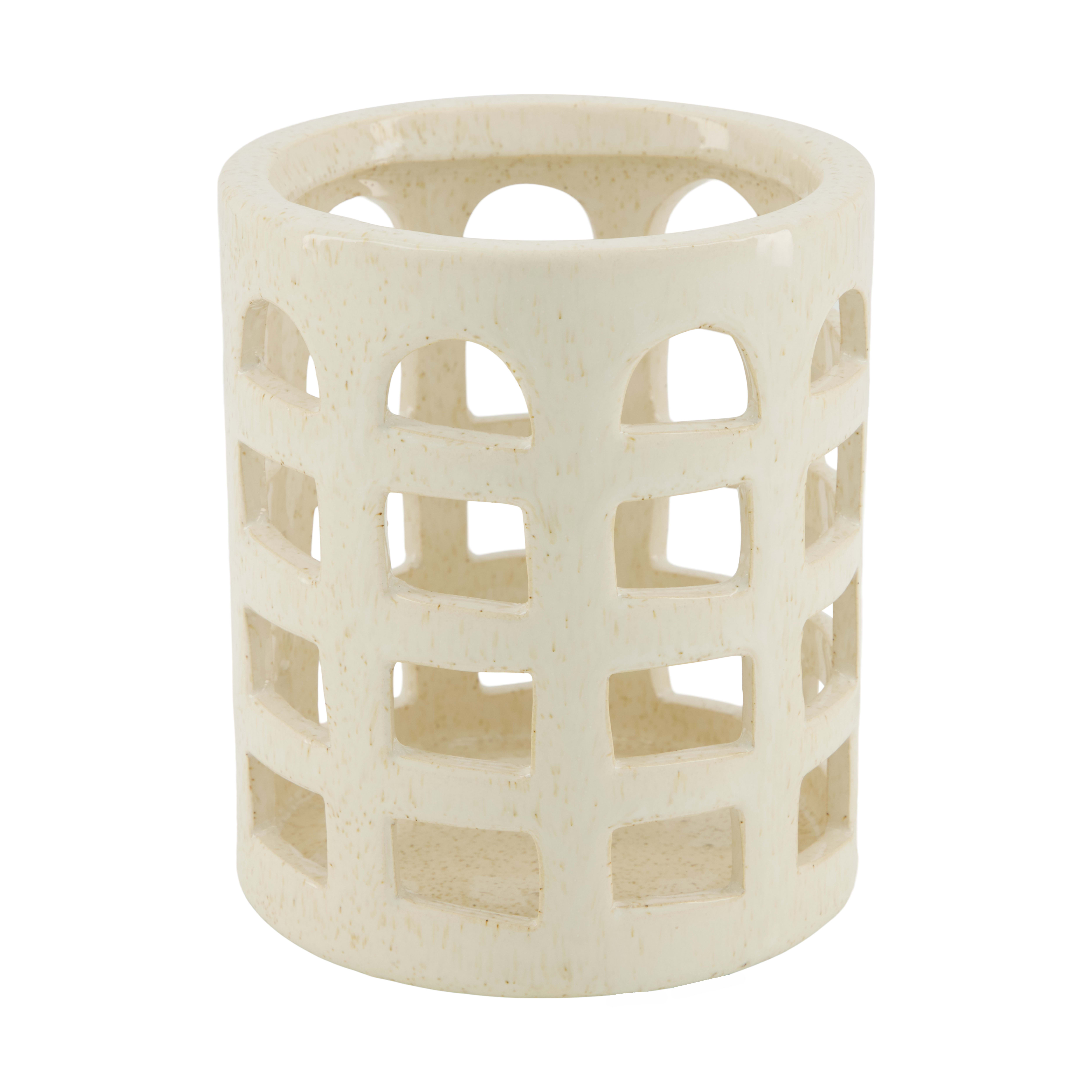 Decofinder Windlicht Keramik, Creme  | Schubiger Möbel