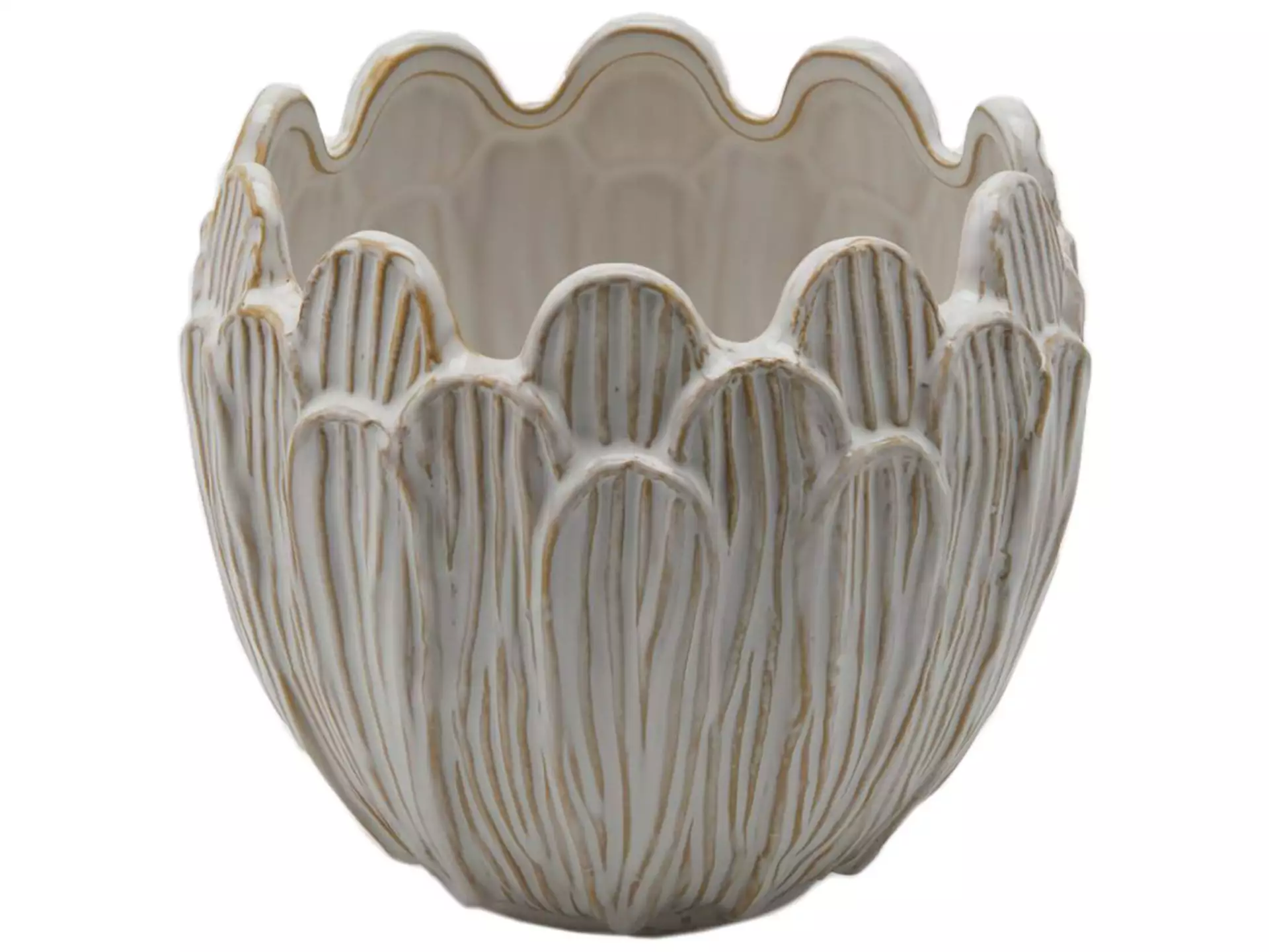 Vase Keramikfeder, Weiss H: 16 cm Edg