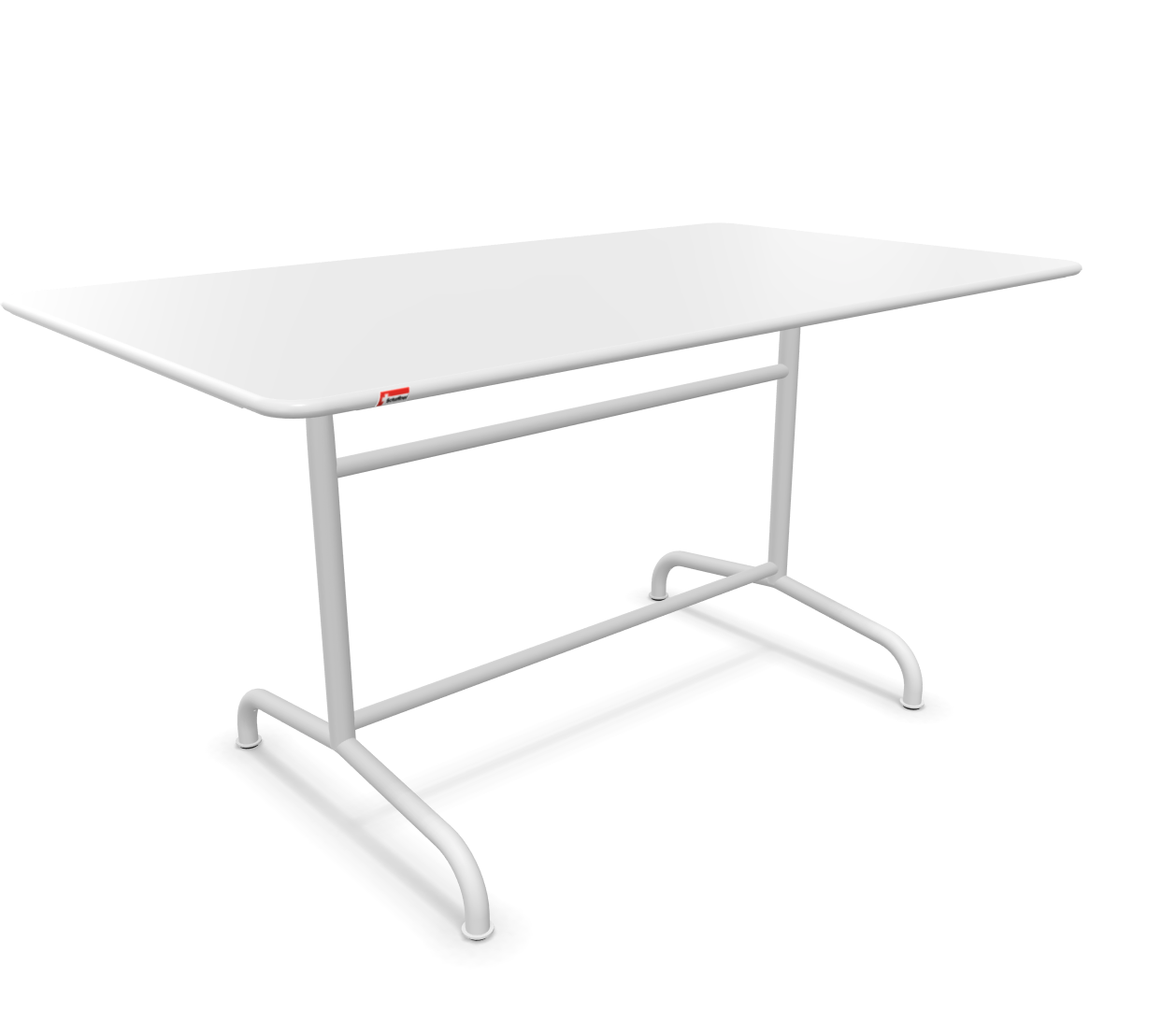 Metall-Tisch Rigi von Schaffner / Farbe: Weiss / Grösse: 140 x 80 cm