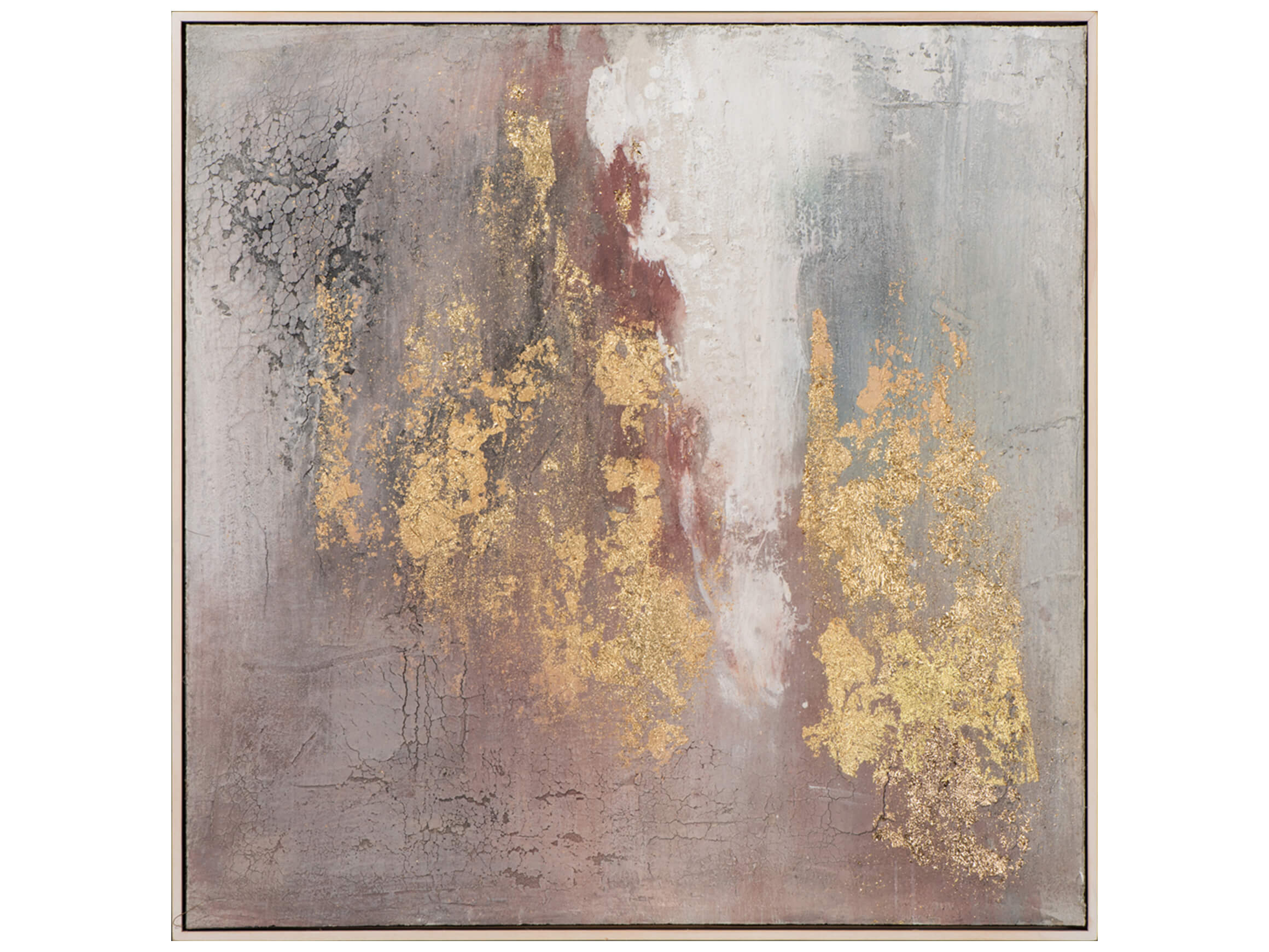 image LAND Bild Abstrakte Farbkomposition mit Rose und Gold 2 Gelb | Schubiger Möbel