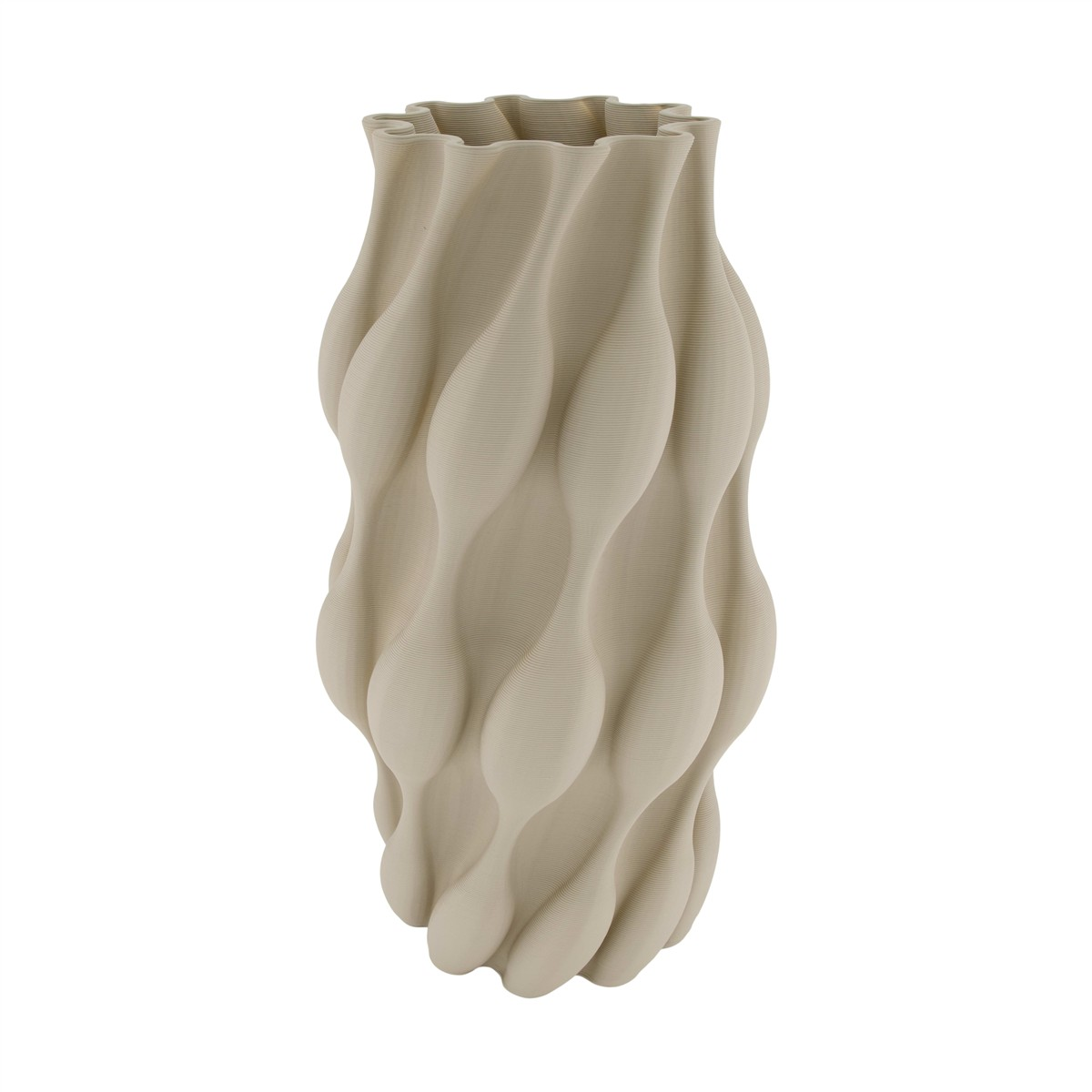 Decofinder Vase 3D-Keramik, Taupe, H:40 cm Beige | Schubiger Möbel