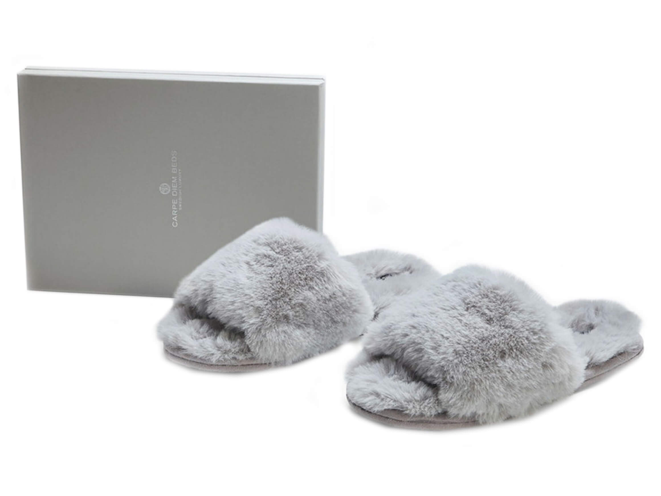 Slippers Faux-Fur Bico / Farbe: Grau