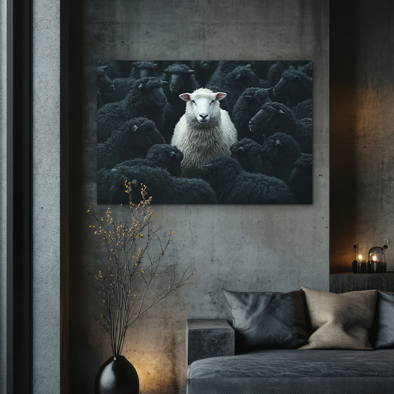 Alubild-White Sheep-image LAND
