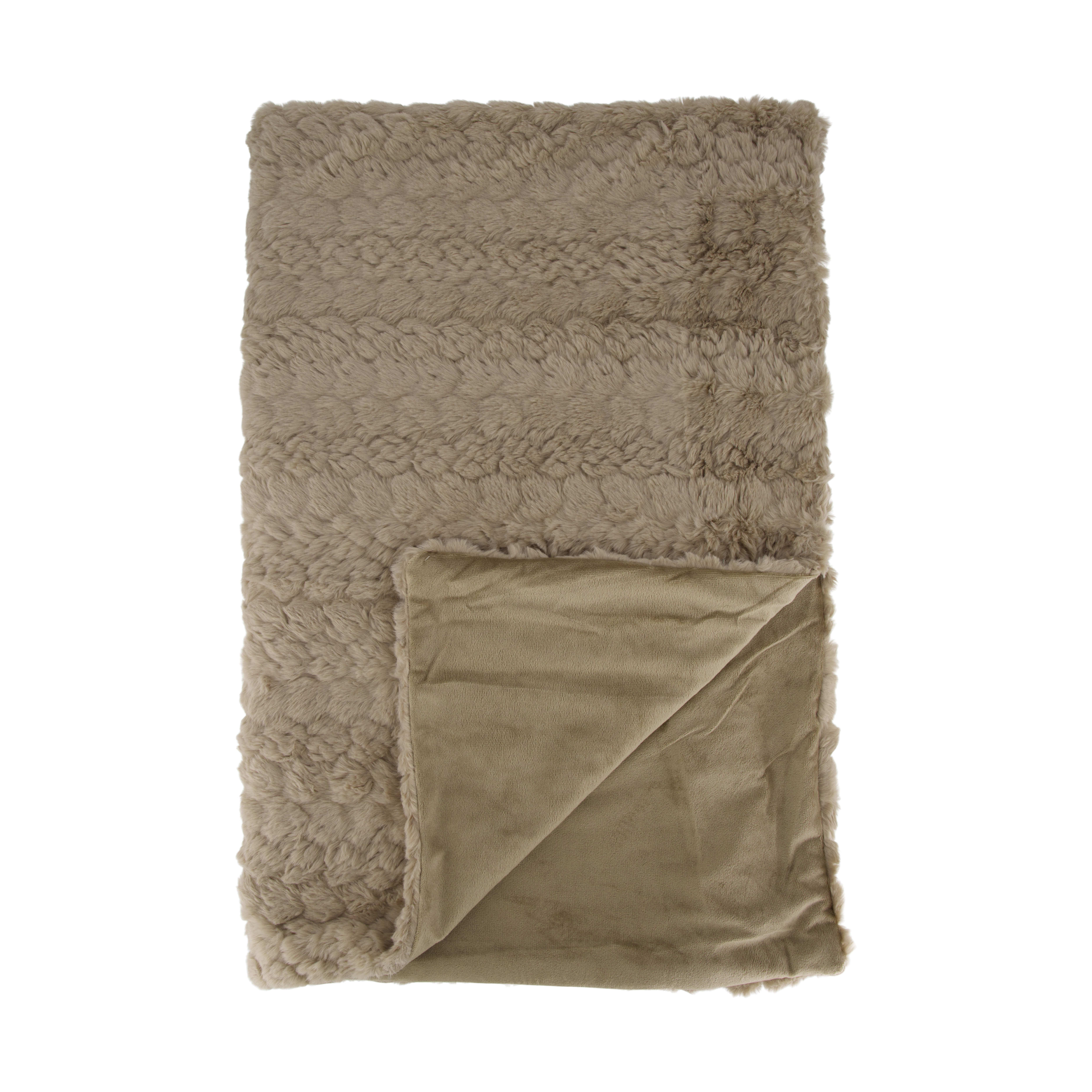 Decofinder Plaid Waben, Beige  | Schubiger Möbel