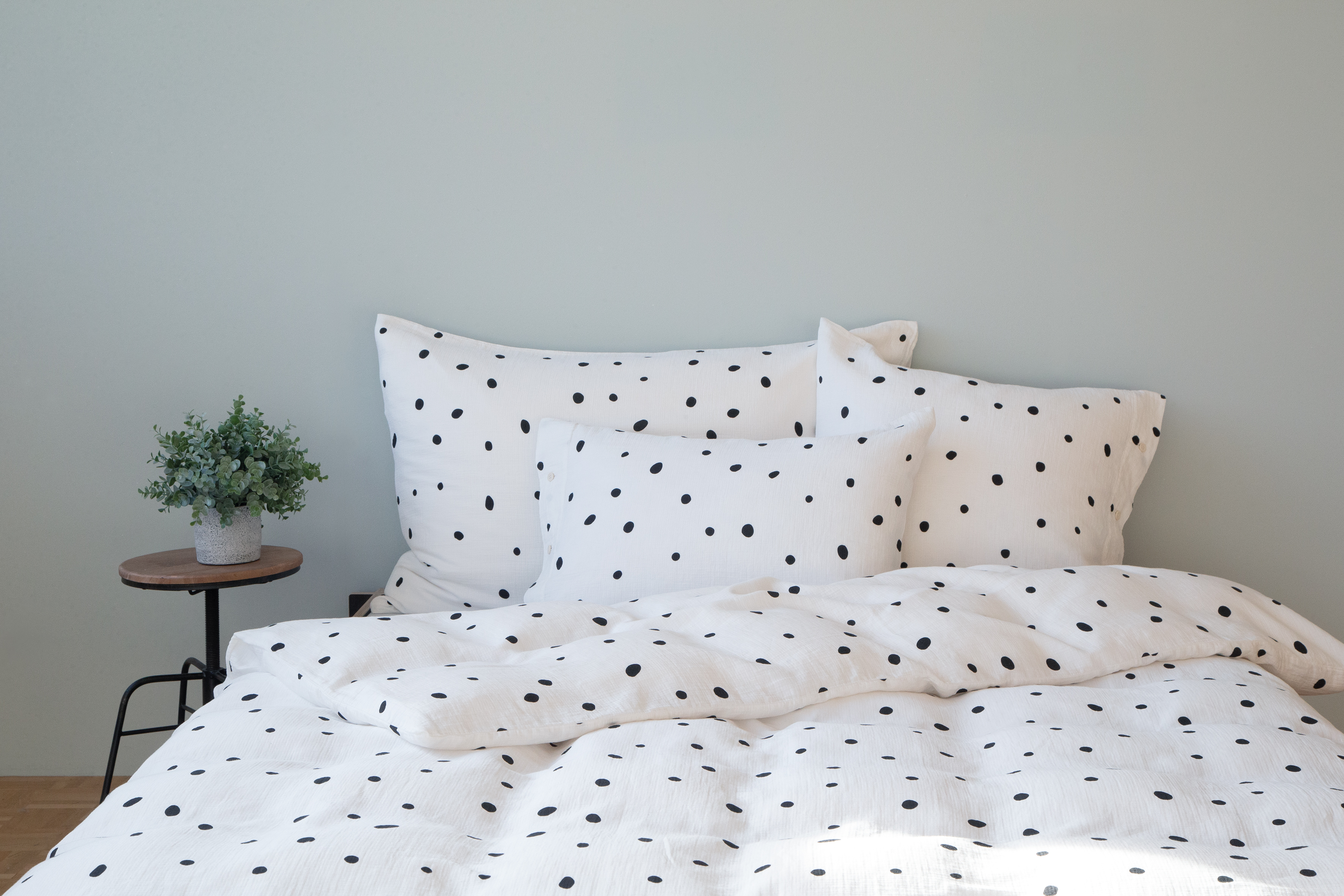 Bettwäsche Tilda, Weiss Schwarz 160 x 200 cm Sander AG