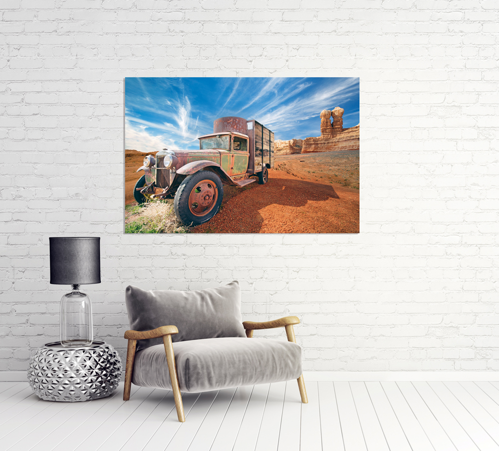 Alubild-Oldtimer in Der Wüste-image LAND