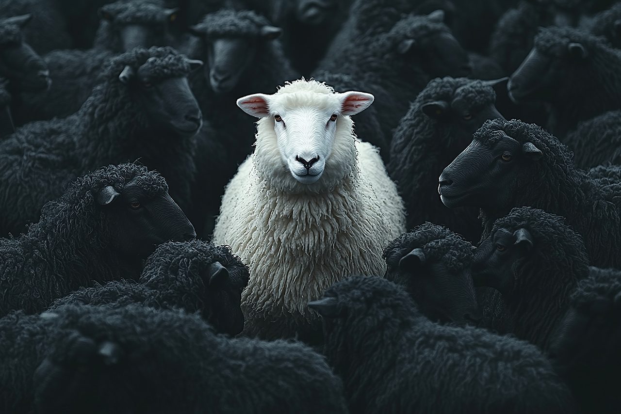 Alubild-White Sheep-image LAND