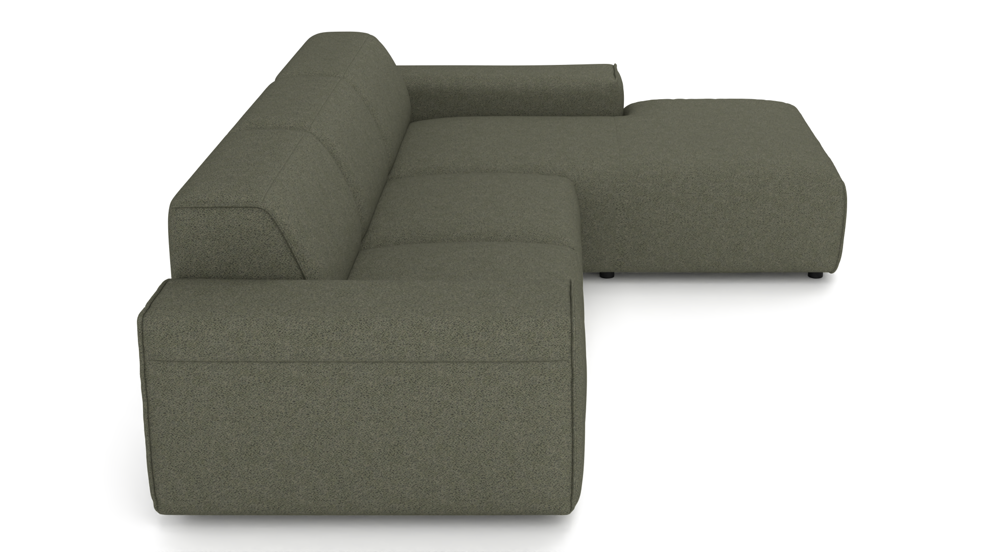 Ecksofa #1 Venus rechts - UrbanDesign / Farbe: Moos / Bezugsmaterial: Stoff