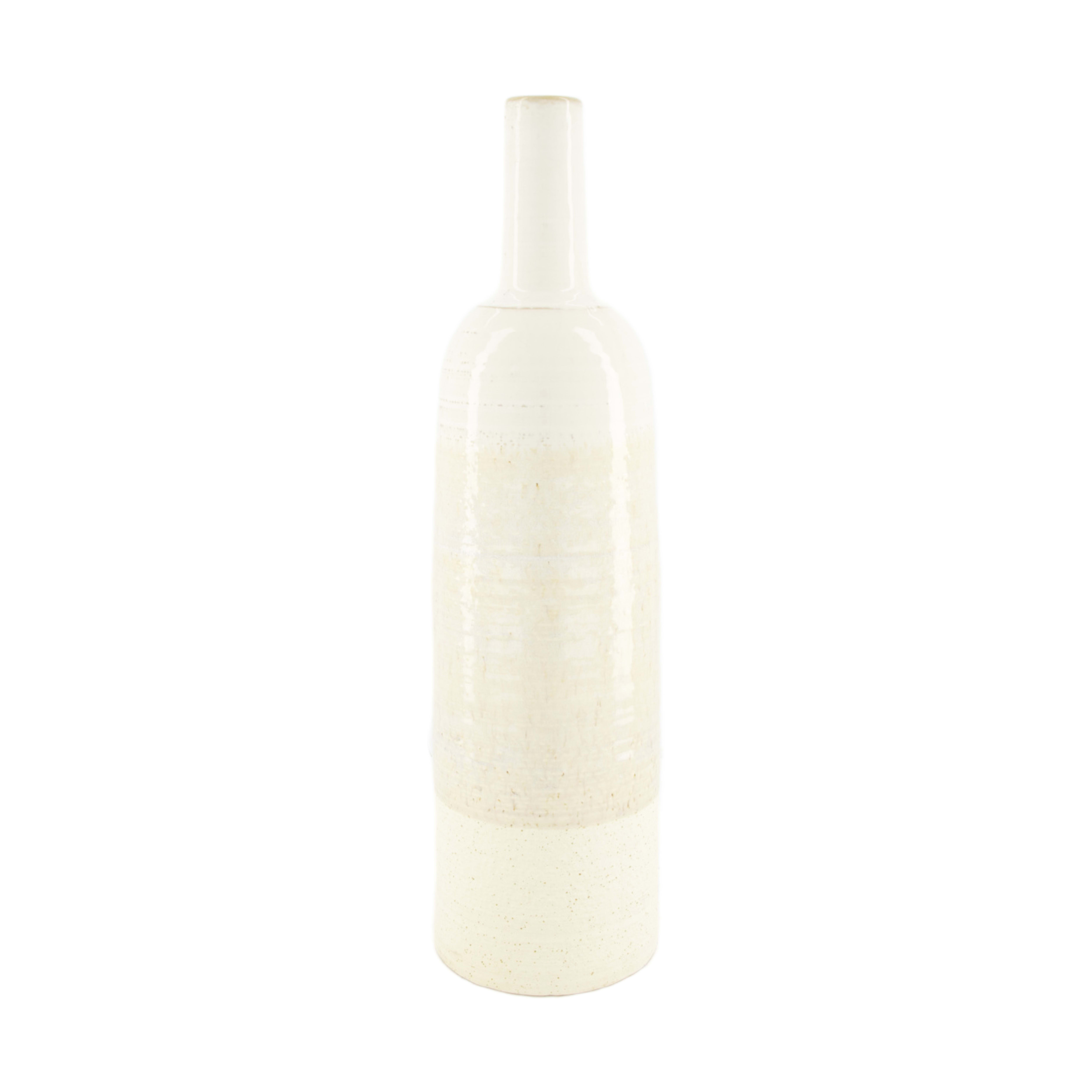 Decofinder Vase Flasche, Keramik, Weiss H: 48 cm  | Schubiger Möbel
