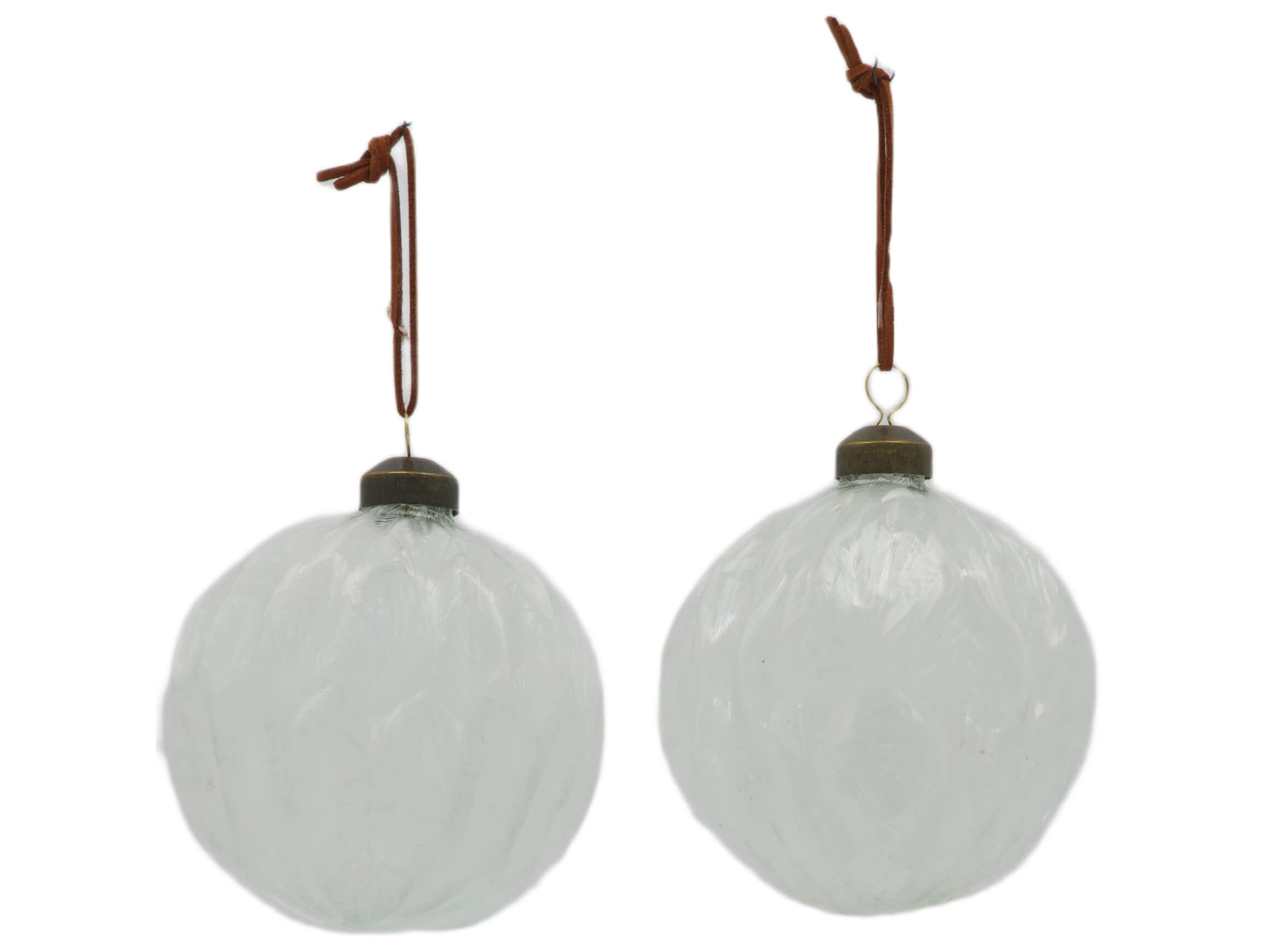 Decofinder Baumkugel Glas Weiss H: 30 cm  | Schubiger Möbel