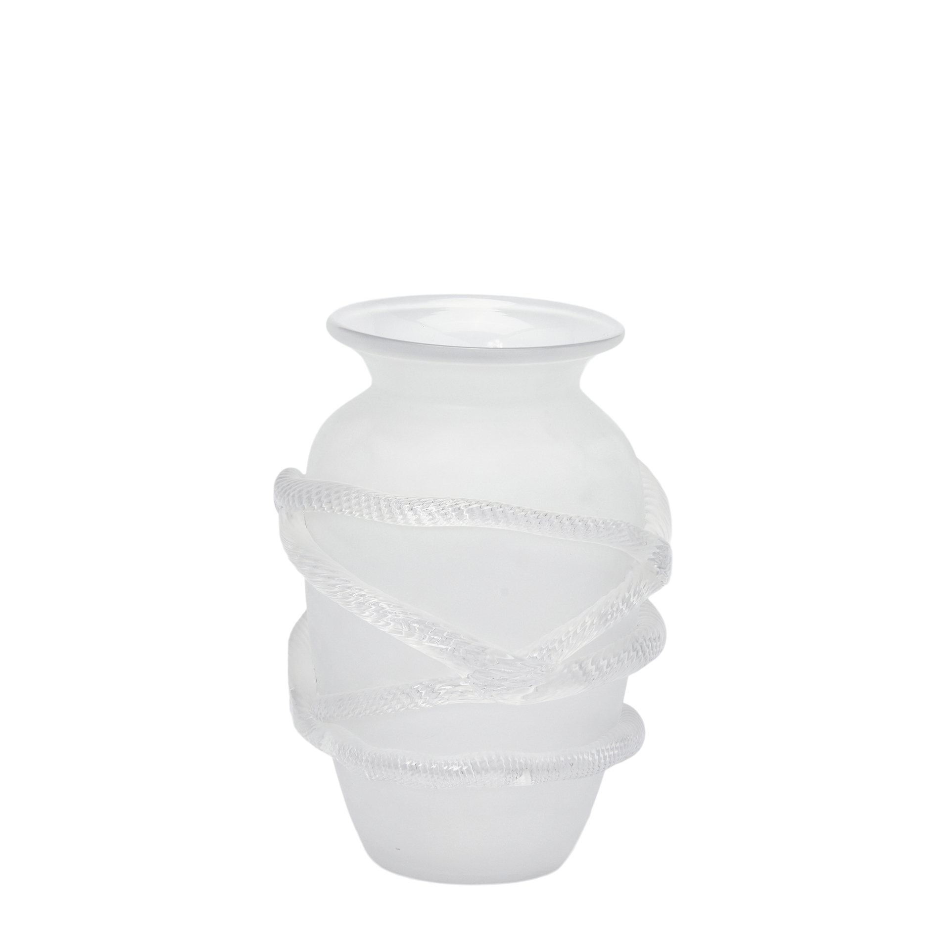 Vase Anphore mit Schlange Glas H: 25 cm Edg