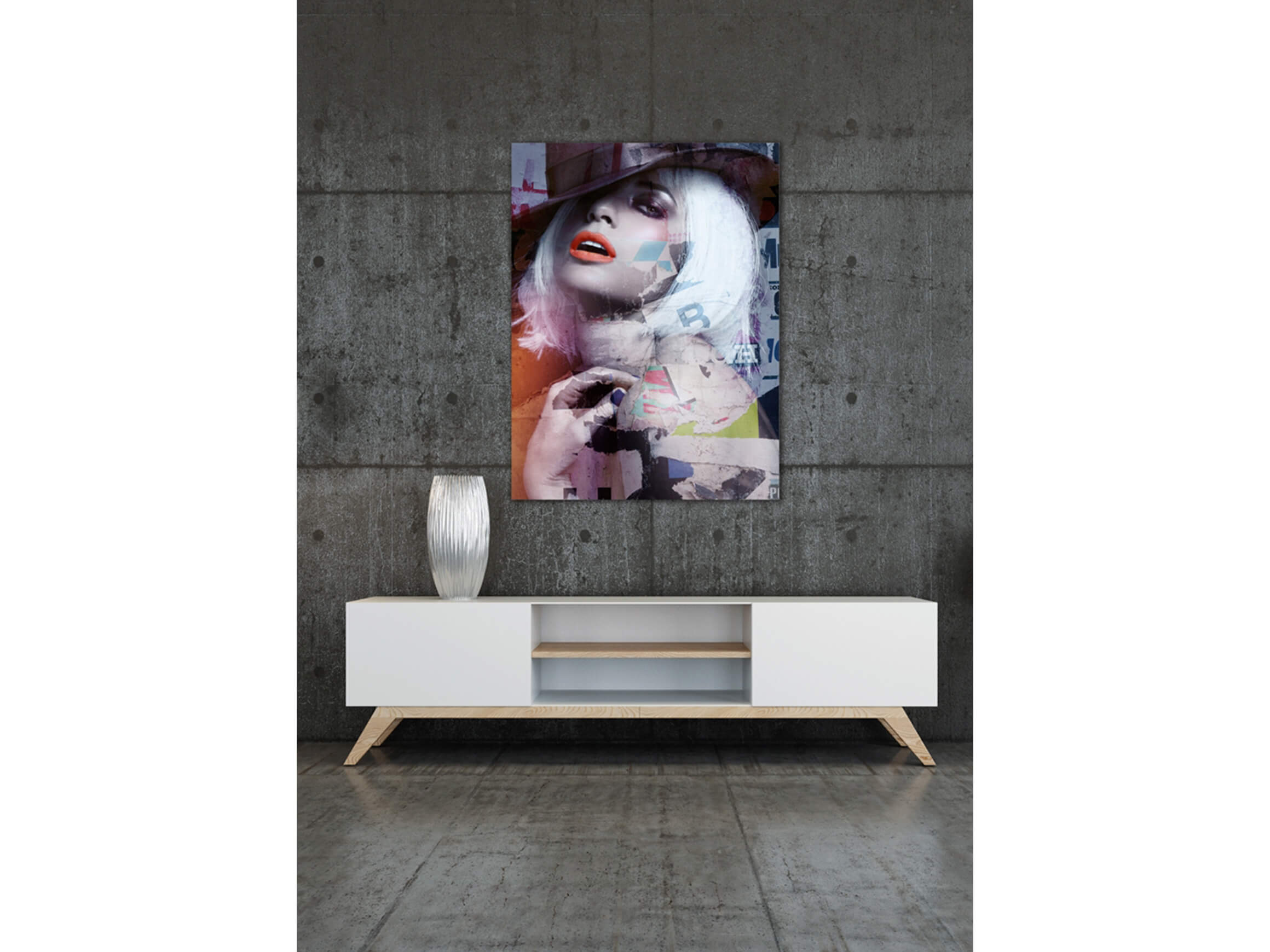 Digitaldruck auf Glas Street Art Rock Style image LAND / Grösse: 120 x 90 cm