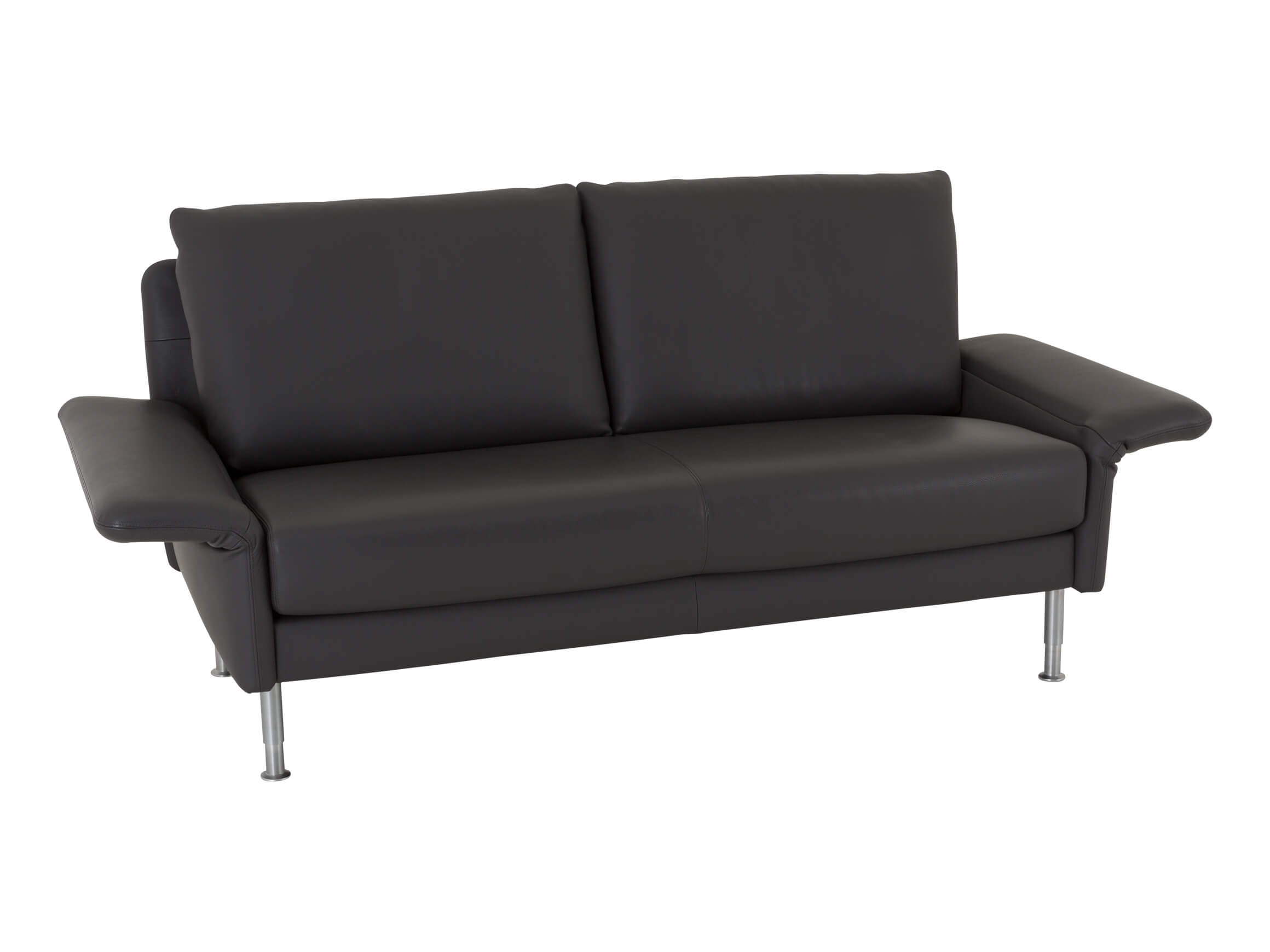 2er Sofa Campus, Leder, Chrom gebürstet, B 171 cm T 84 cm H 80-85 cm