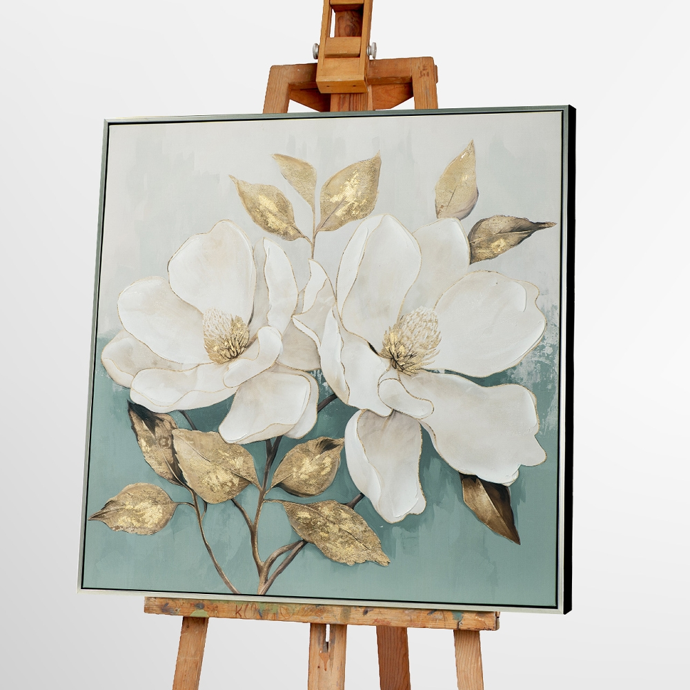 Bild White Flower image LAND / Grösse: 80 x 80 cm