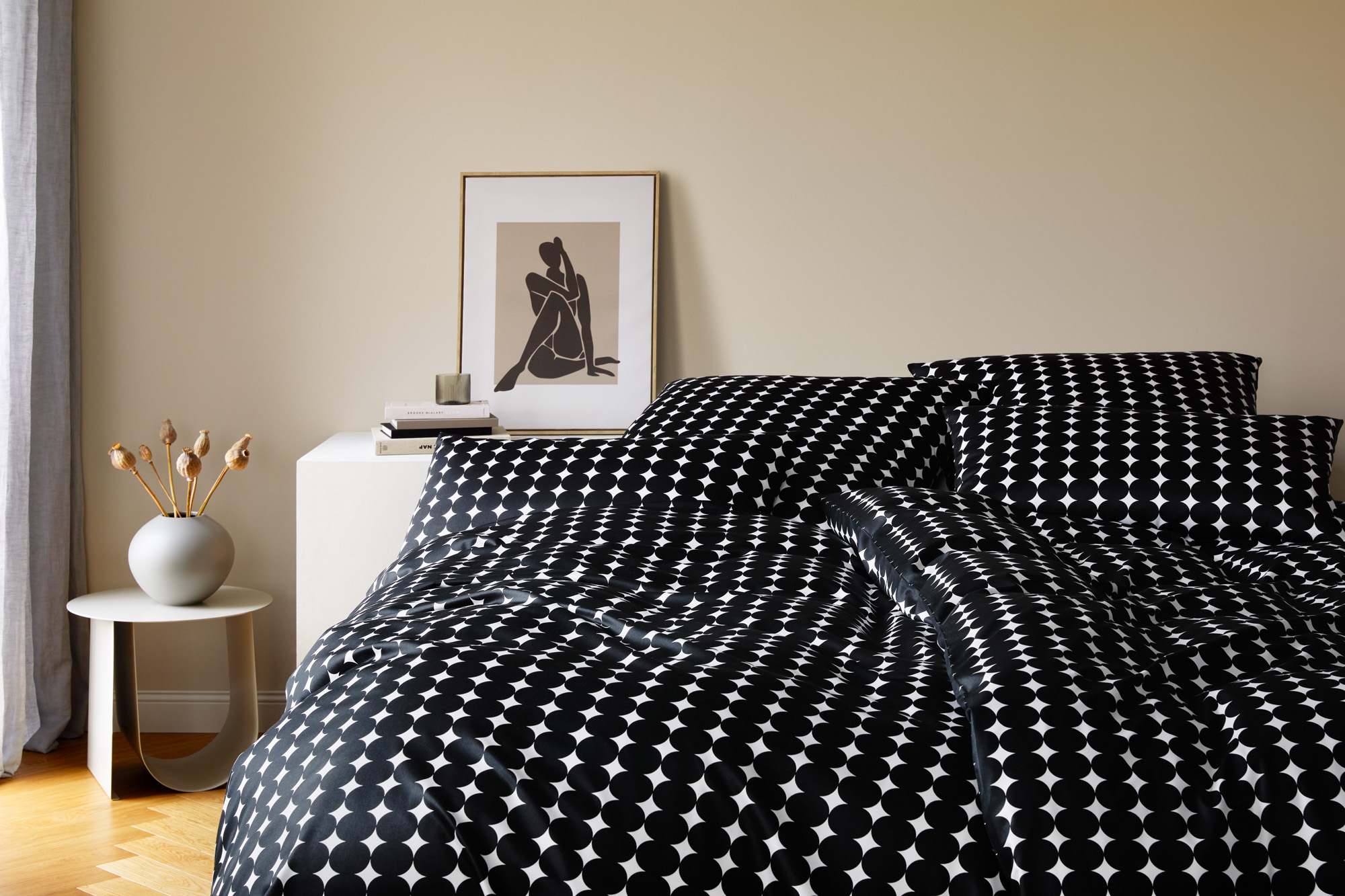 Bettwäsche Bubbles, Schwarz-Weiss Elegante