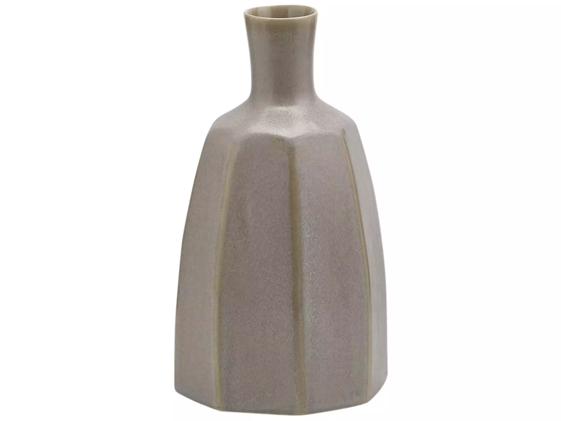 Vase Achteckig Grau H: 29 cm Edg