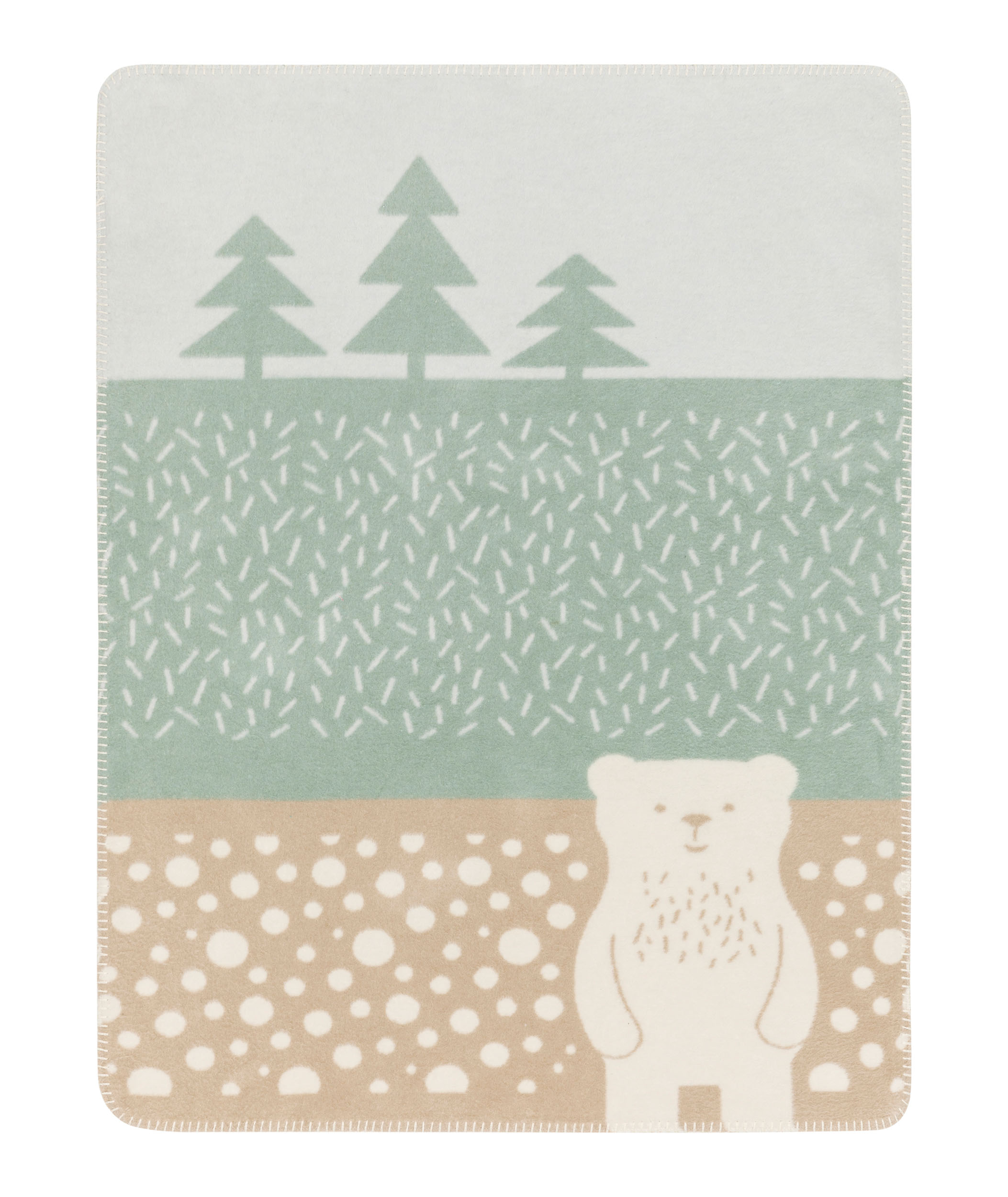 Sander AG Babydecke Mila Bärenwald, Hellgrün 75 x 100 cm Grün | Schubiger Möbel