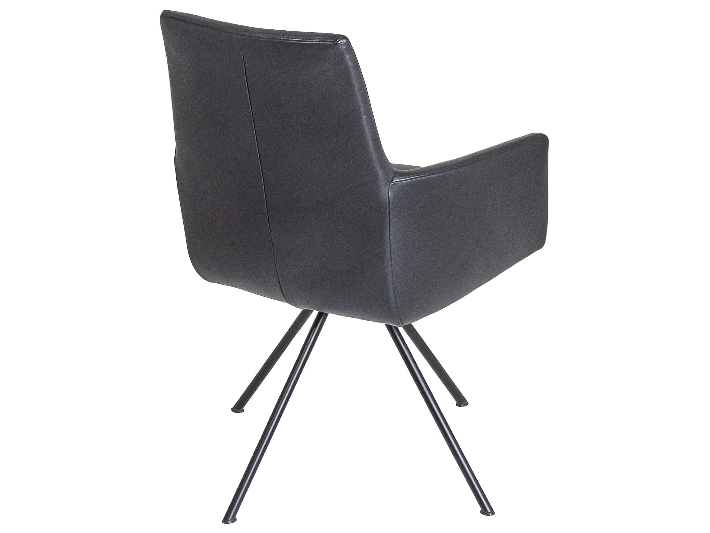 Stuhl Toronto, Leder Schwarz, Edelstahlgestell Schwarz,