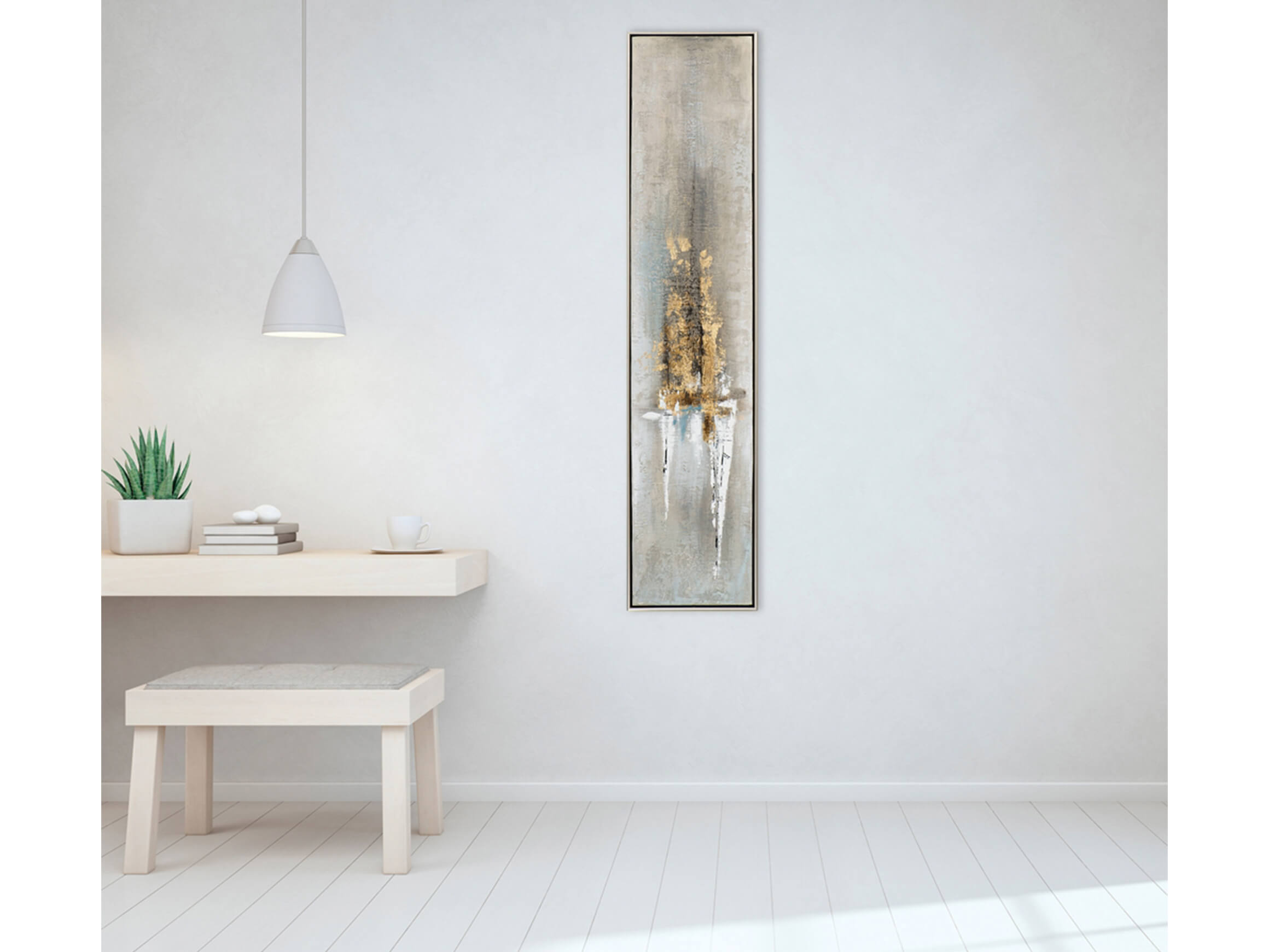 Bild Schlanke Textur Flammendes Gold image LAND / Grösse: 29 x 129 cm