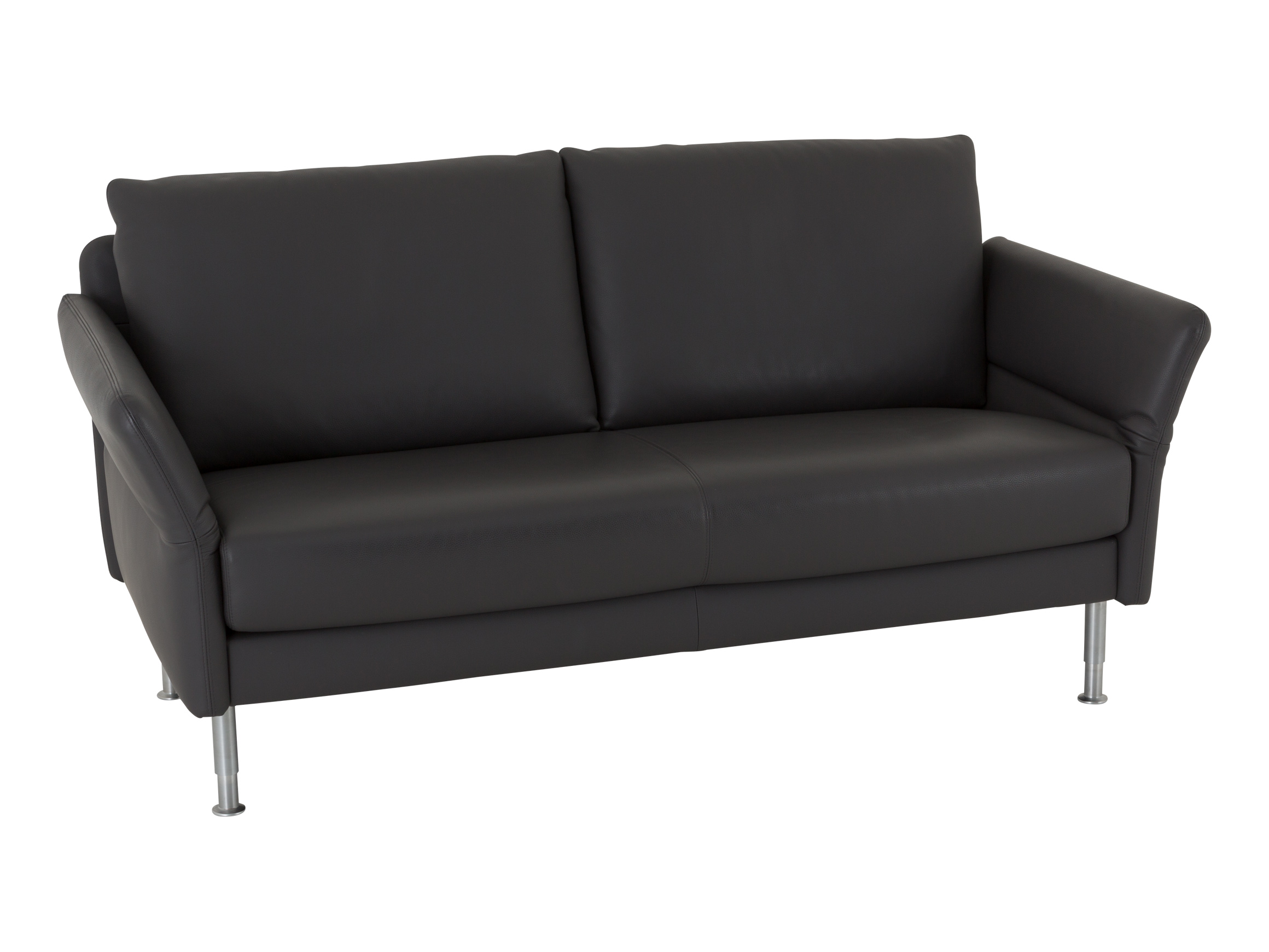 2er Sofa Campus, Leder, Chrom gebürstet, B 171 cm T 84 cm H 80-85 cm