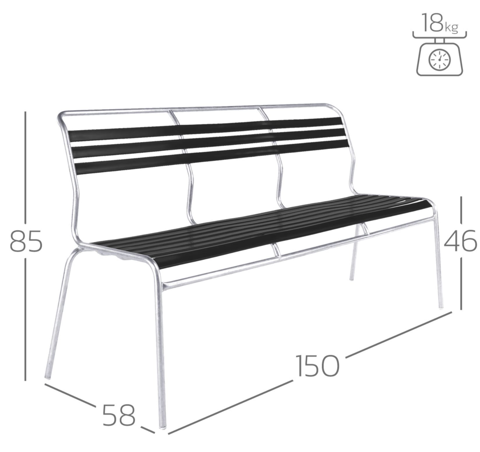 Lättli-Bank Säntis Schaffner / Farbe: Anthrazit