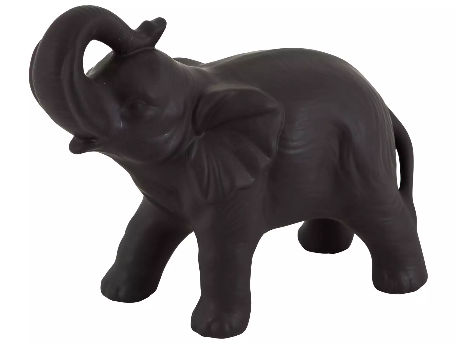 Elefant, Porzellan Matt, Schwarz, Höhe 30 cm
