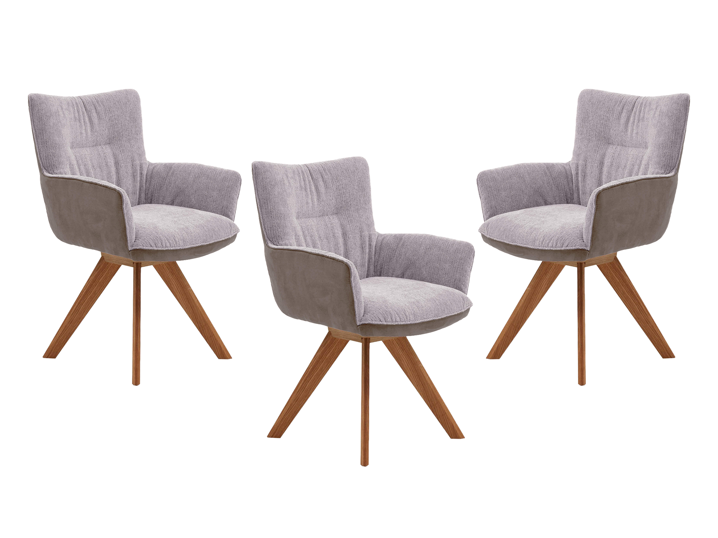 Niehoff Drehstuhl Pancho Eiche -Set a 3 Stk. Grau | Schubiger Möbel