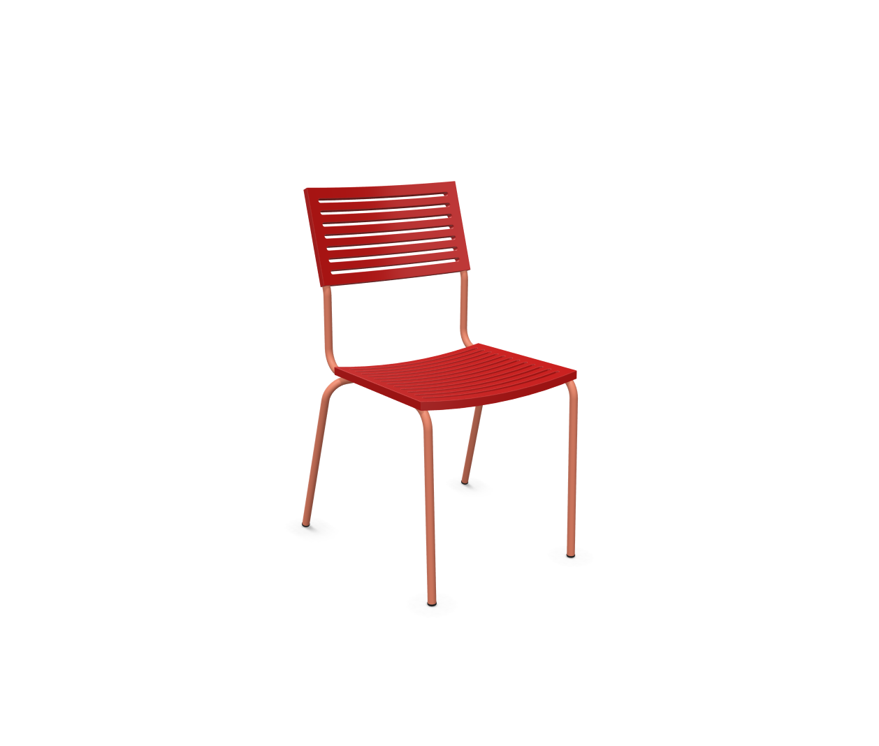 Gartenstuhl Lamello von Schaffner / Farbe: Rot / Grösse: 56 x 59 cm