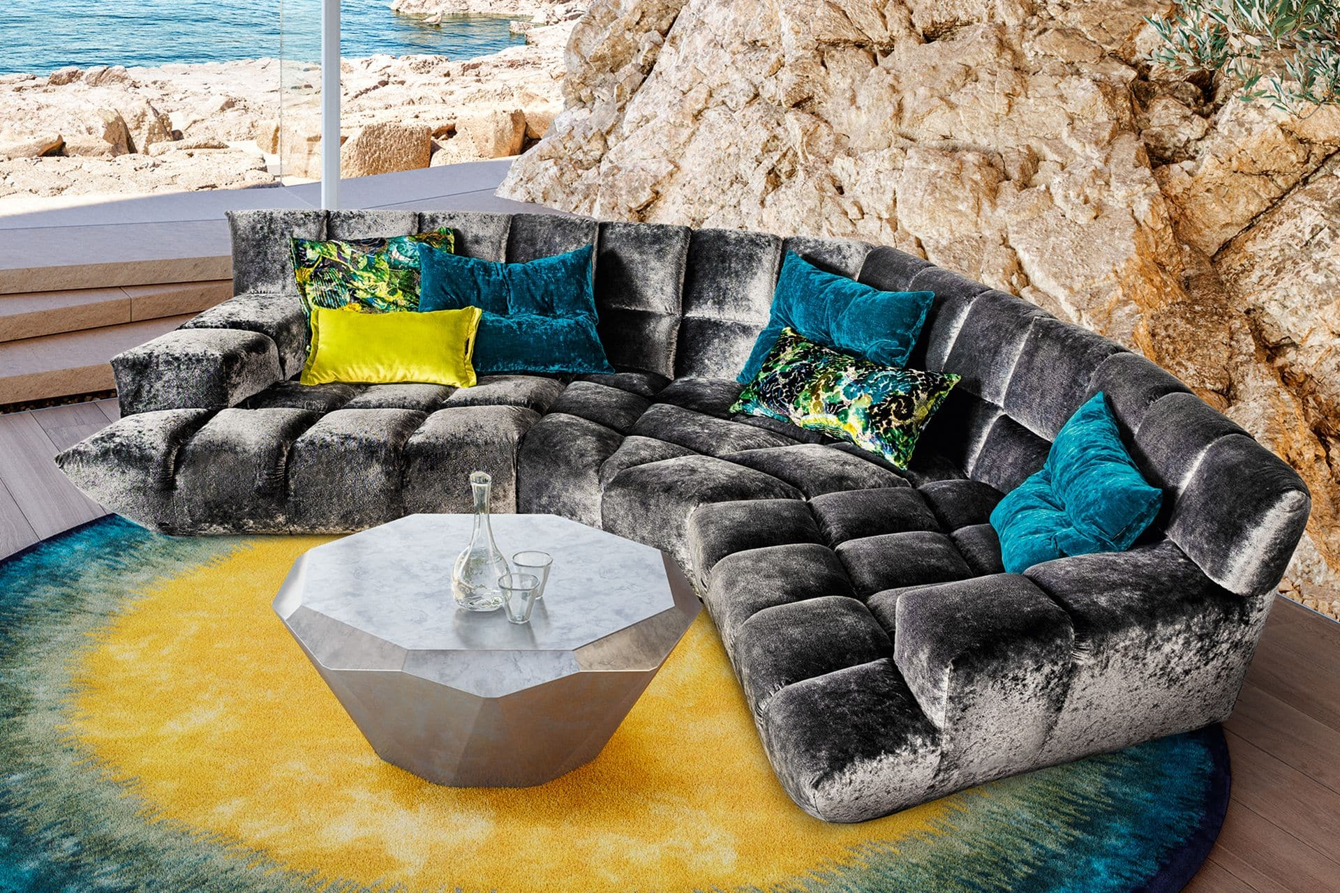 Salontisch Stealth, Aluminium, b 138 cm t 78 cm h 40 cm