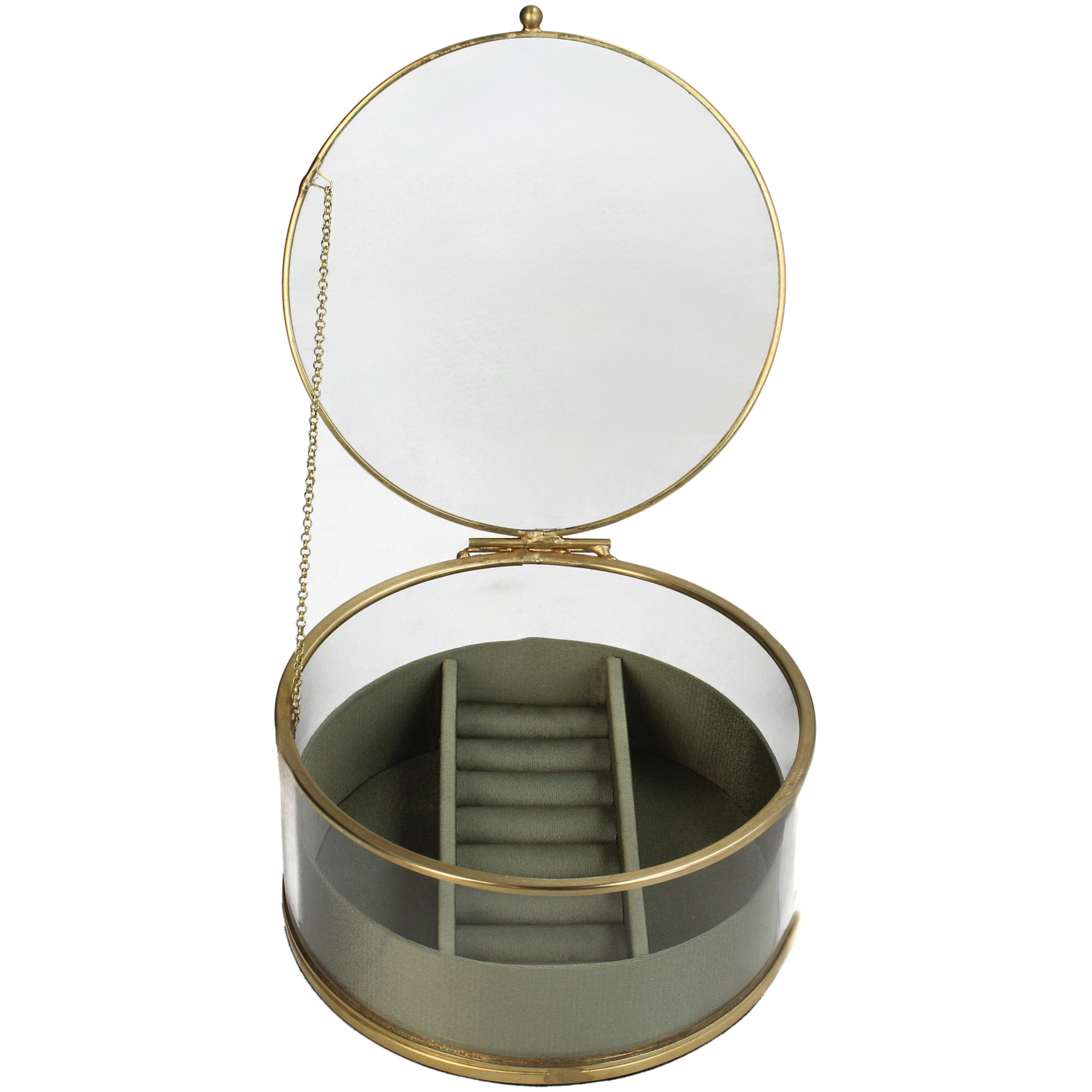 Boîte à bijoux-Rond avec doublure en satin T : 6 cm-